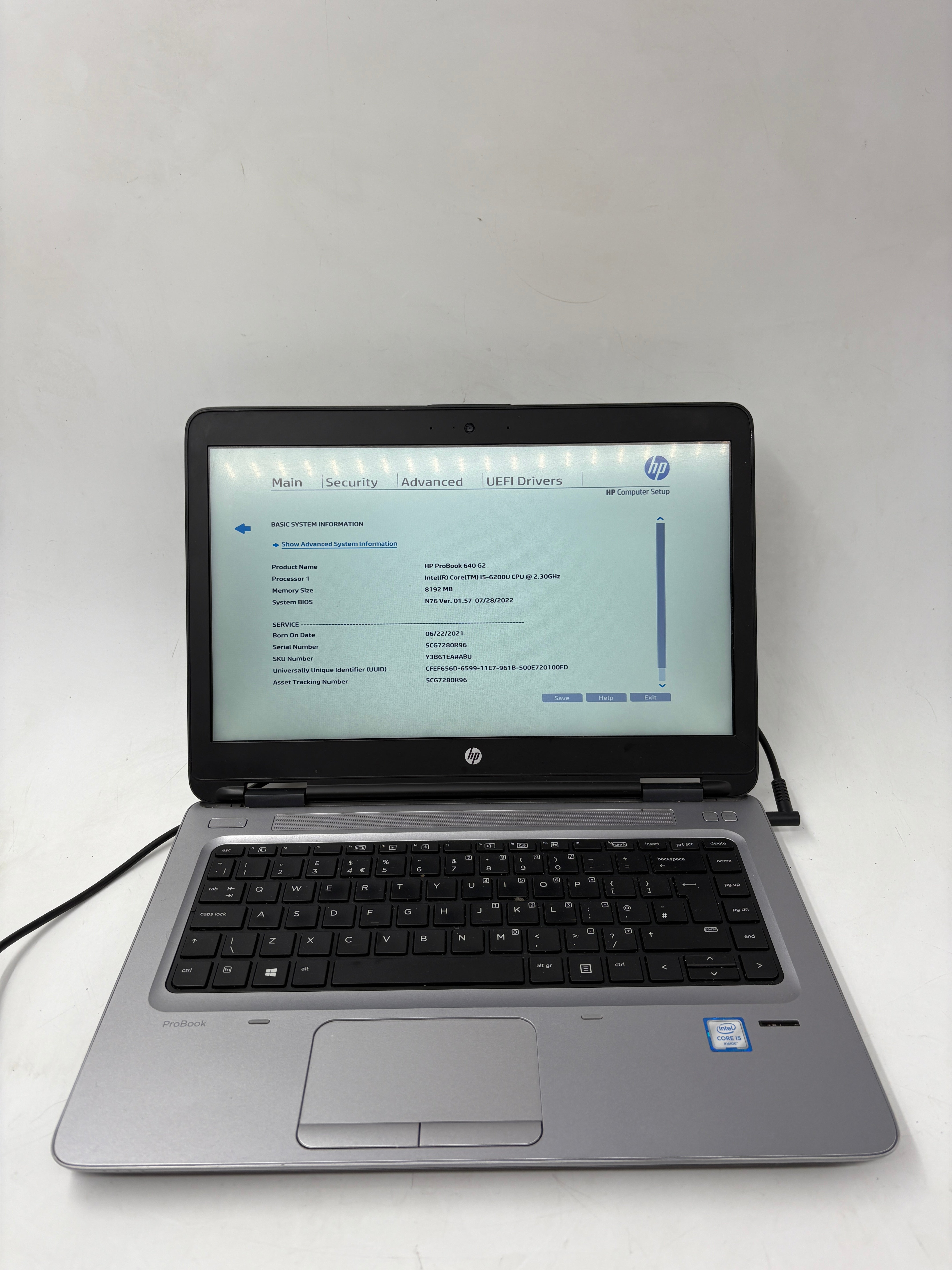 HP Laptop 640 G2 14" Screen i5 6th Gen 8GB RAM NO SSD NO OS