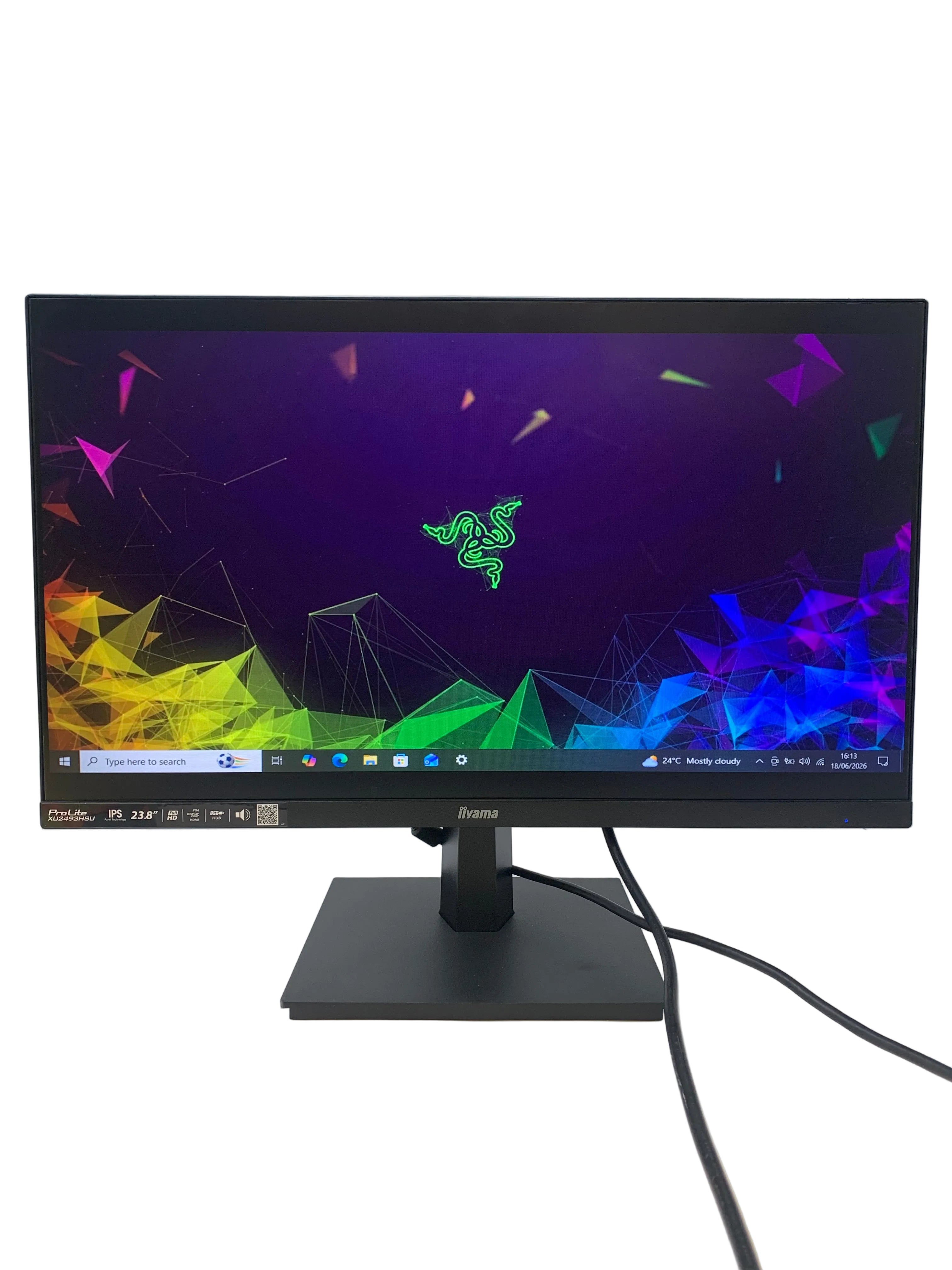 iiyama Prolite XU2493HSU-B1 Monitor, 24" FHD (1920 x 1080) IPS LED, 75Hz Refresh