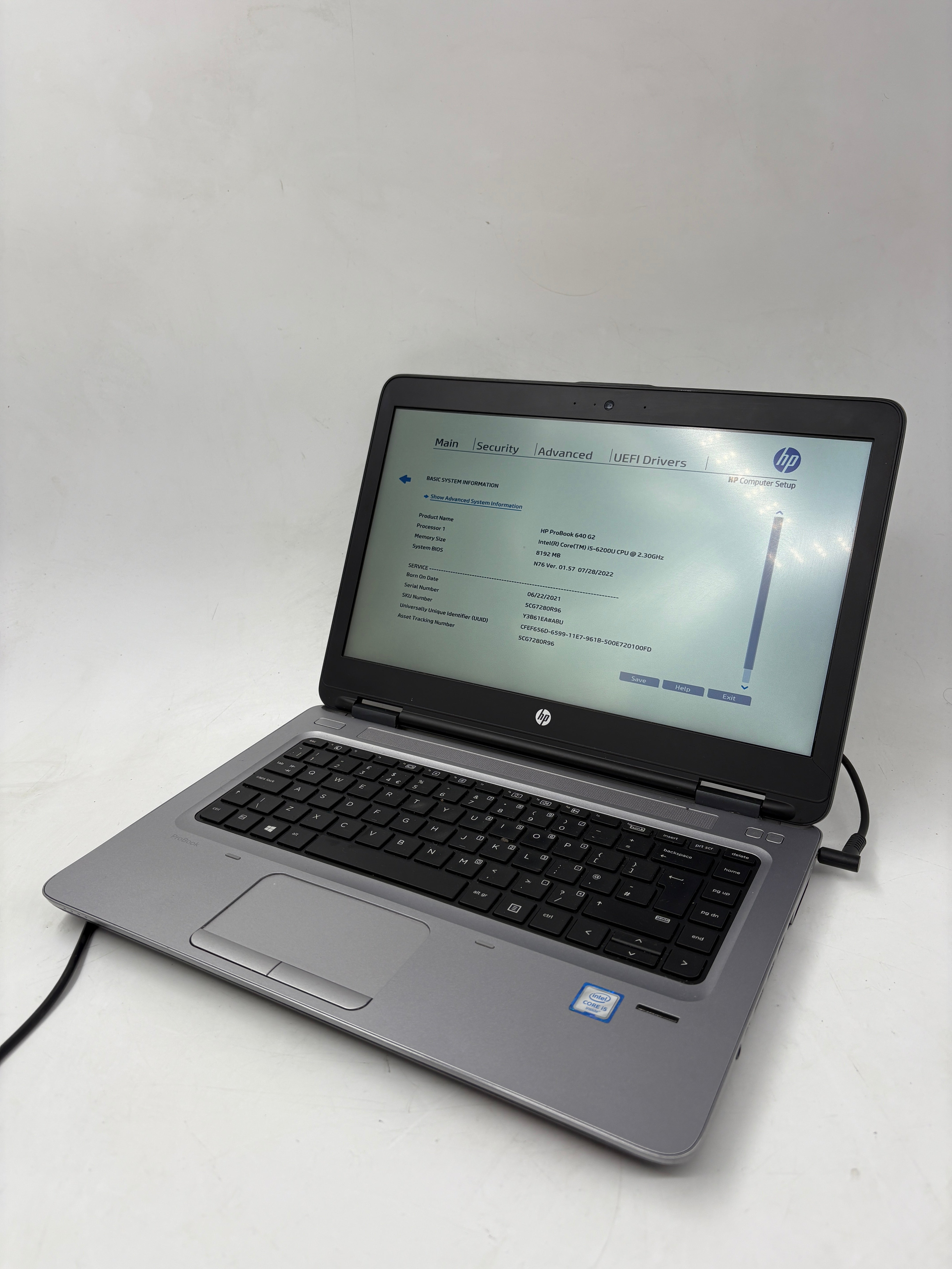 HP Laptop 640 G2 14" Screen i5 6th Gen 8GB RAM NO SSD NO OS