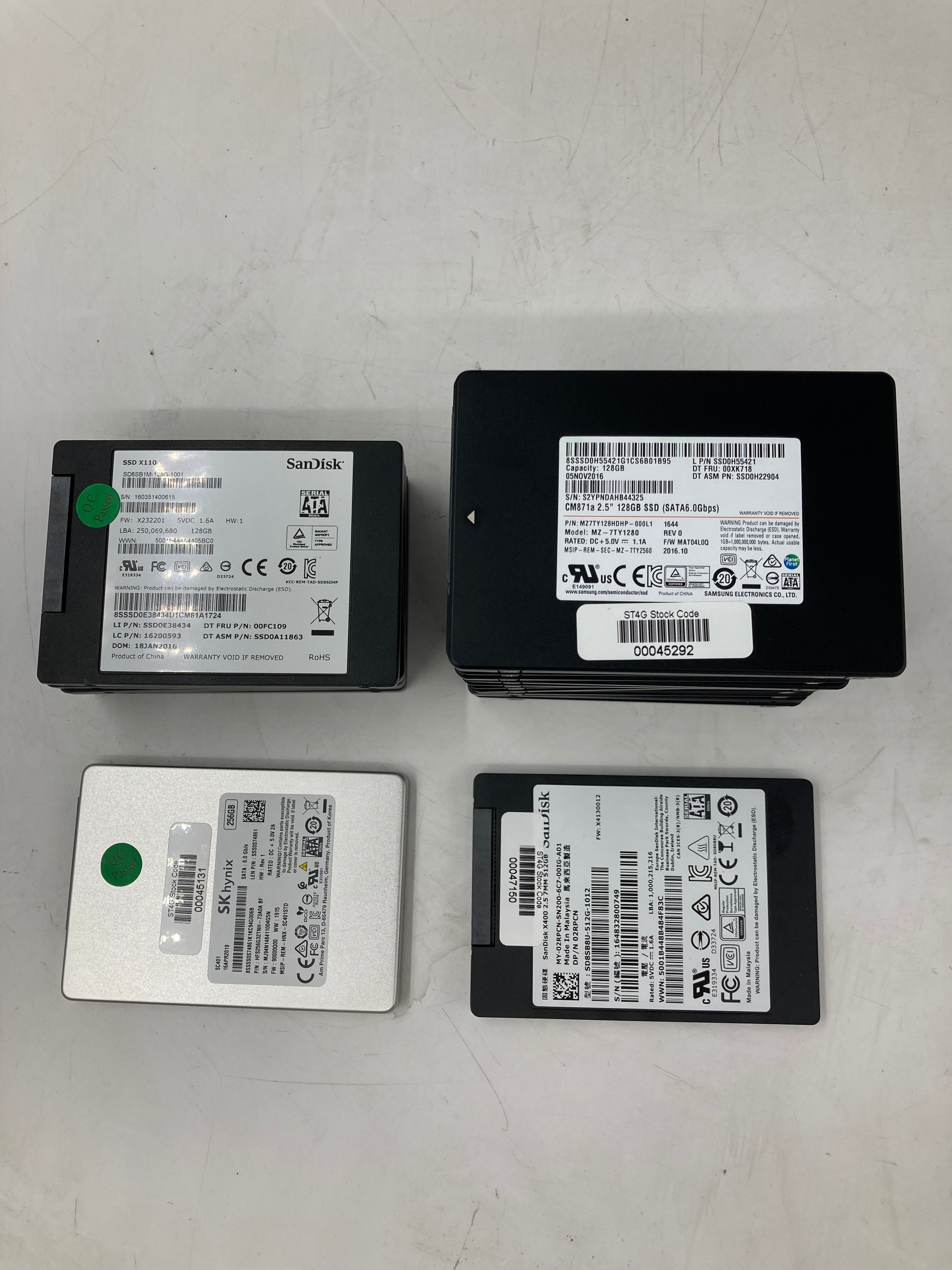 Batch 23x SSD 128GB 256GB 512GB 1TB 2.5" SATA Sandisk SK Hynix Samsung