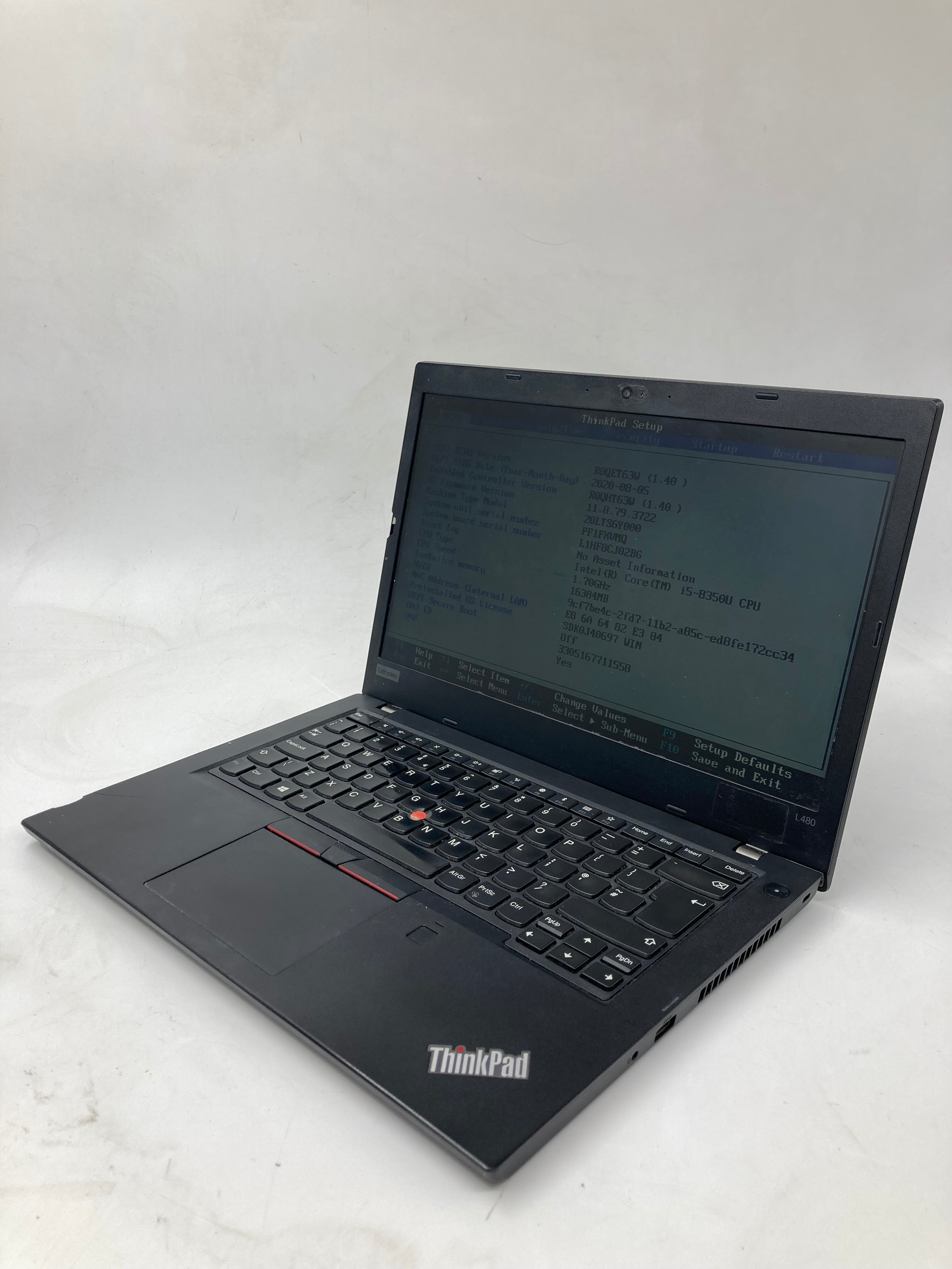 Lenovo Laptop ThinkPad L480 14" i5 8th Gen 16GB RAM No SSD No OS