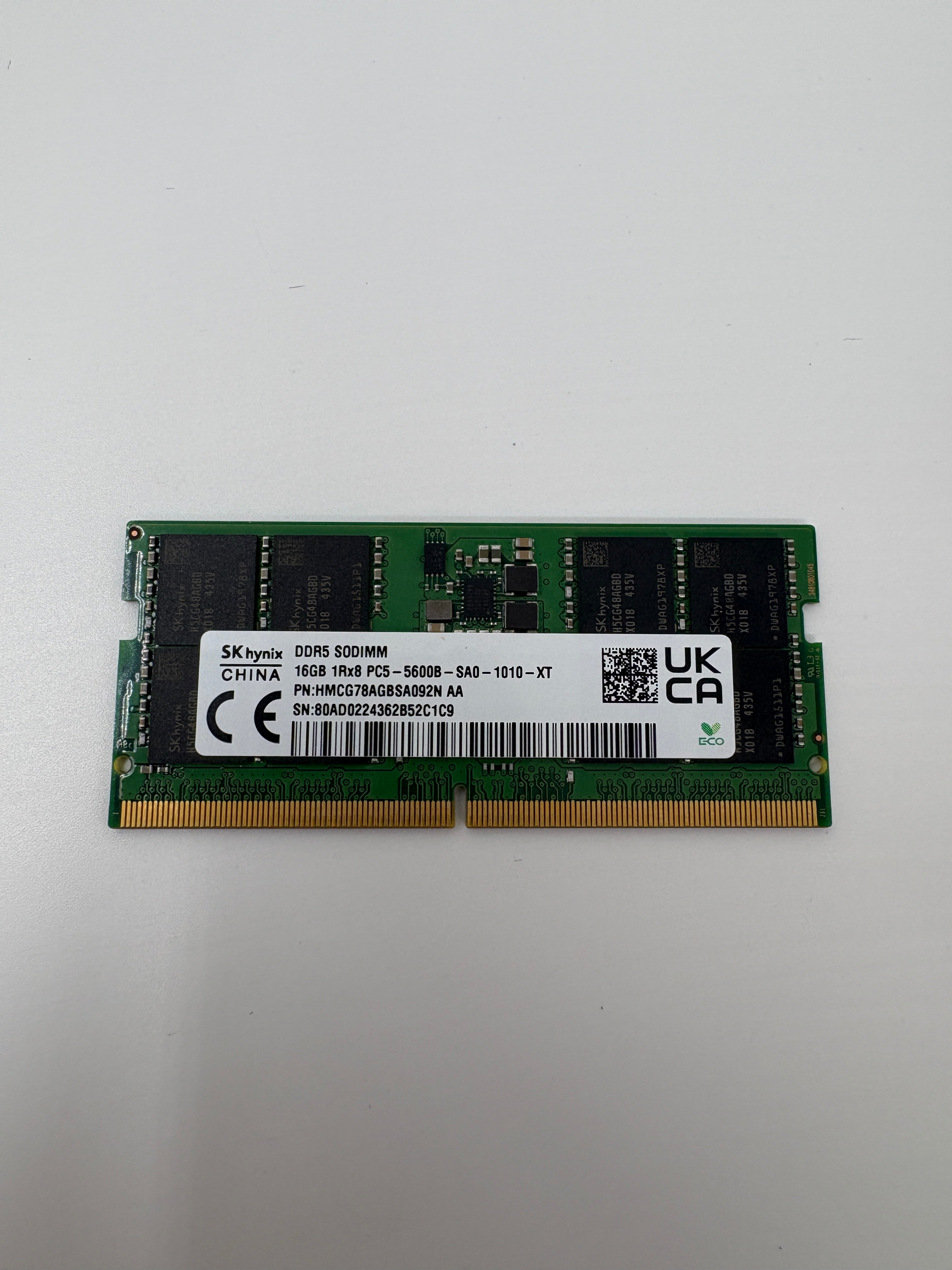 Laptop Memory RAM DDR5 SODIMM 16GB (1x 16GB) PC5 5600B 5600MHz