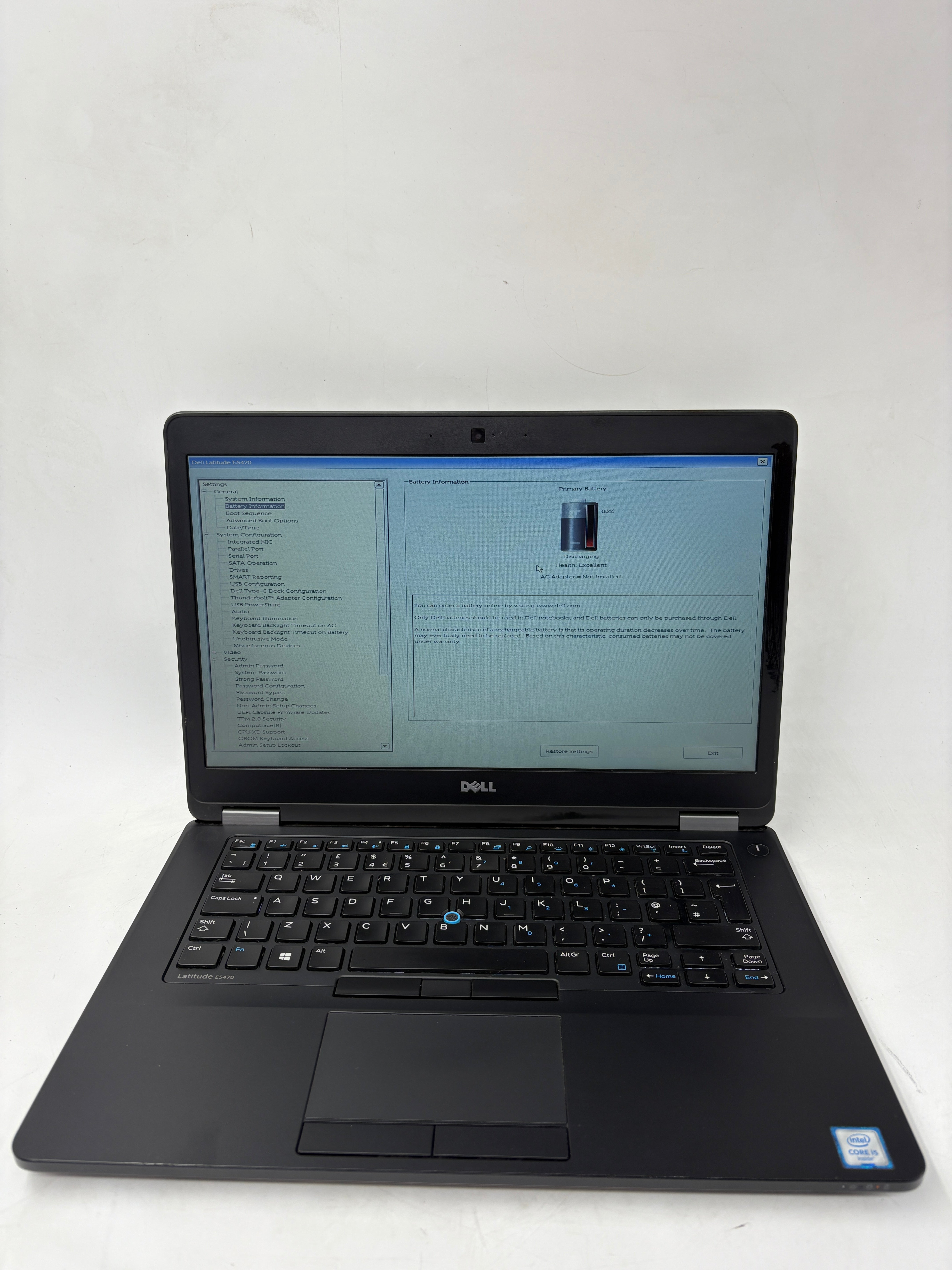 Dell Laptop Latitude E5470 14" Screen i5 6th Gen 8GB RAM NO SSD NO OS