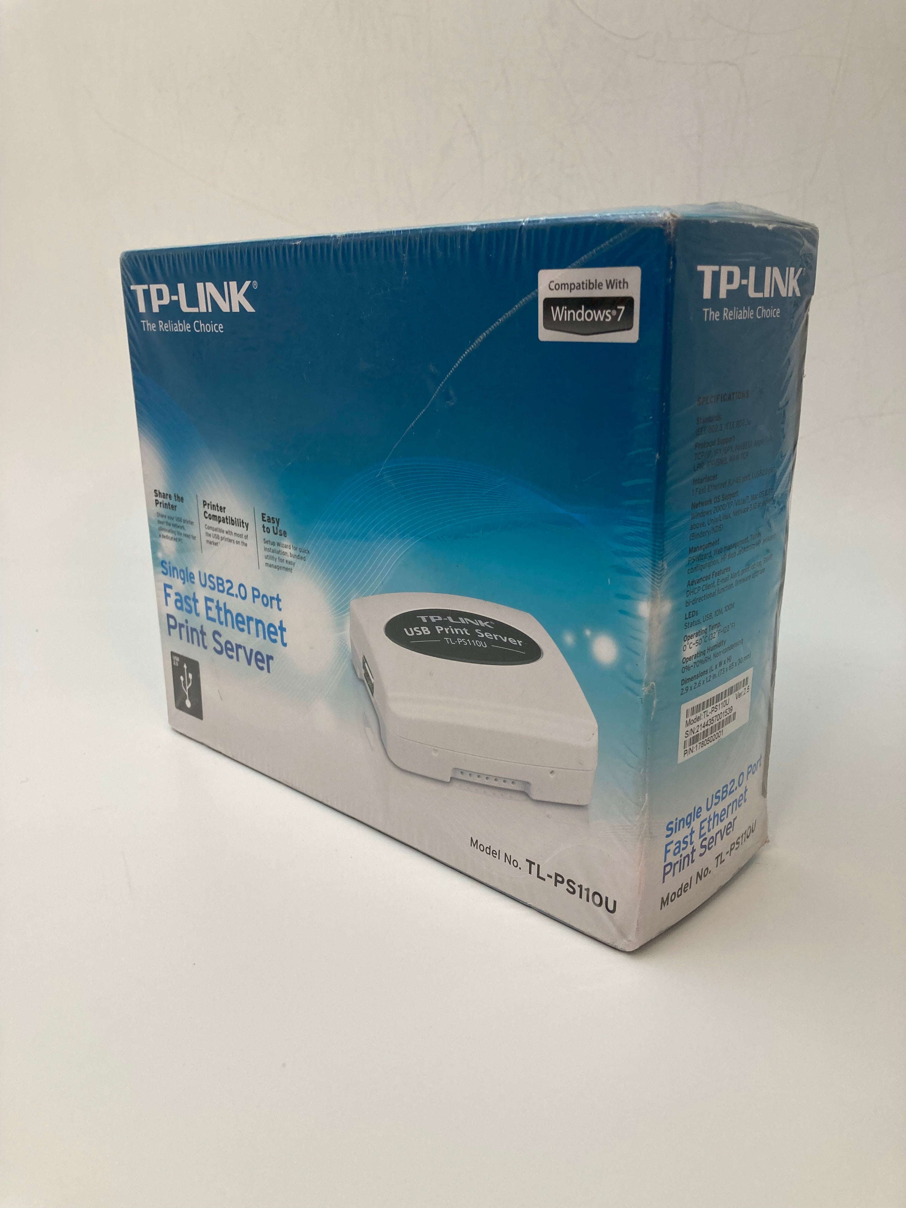 TP-LINK TL-PS110U Single USB 2.0 Port Print Server Network Device - Brand New