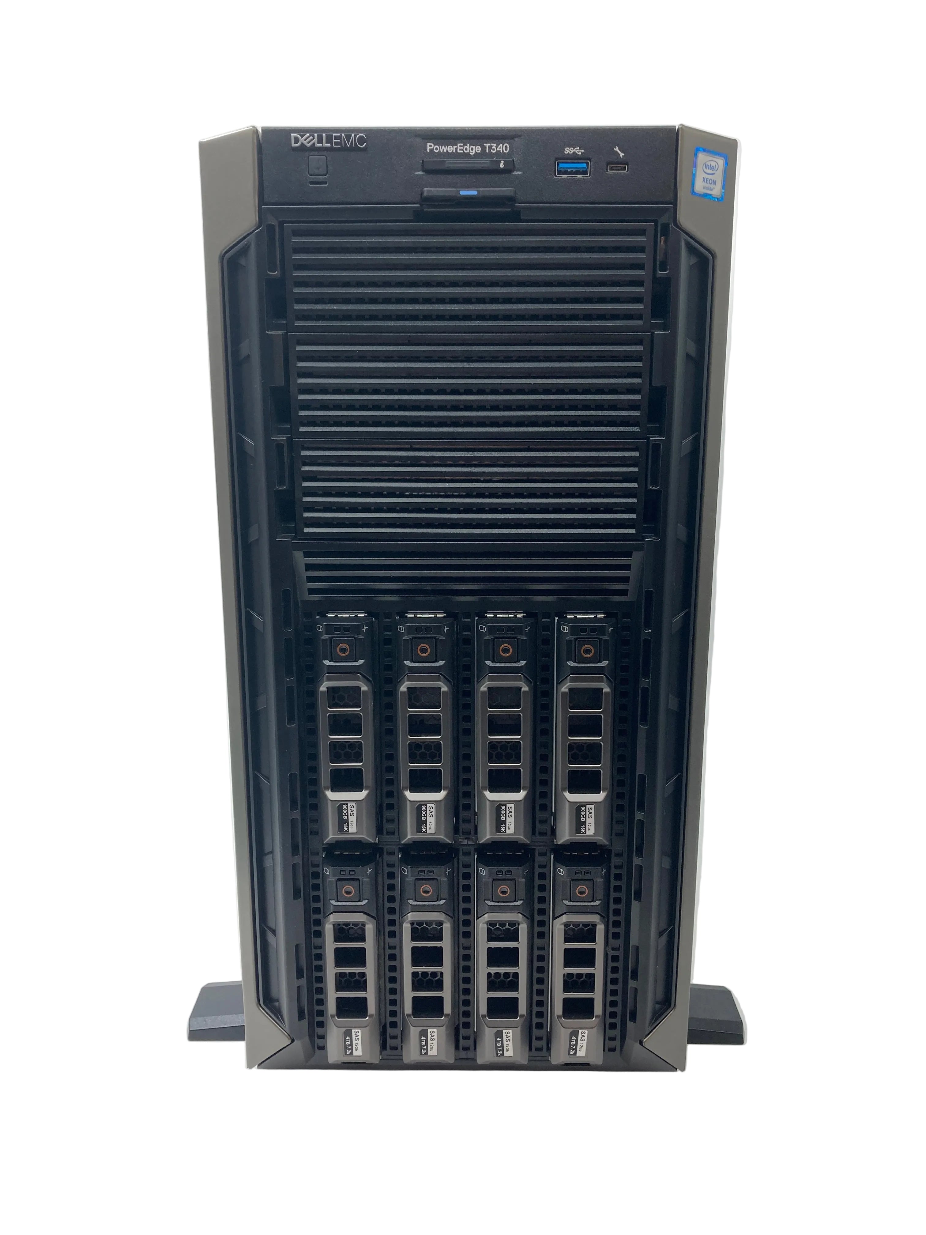 Dell PowerEdge T340 Tower Server | Intel Xeon E-2176G | 4x 900GB, 4x 4TB HDDs | 16GB RAM | Grade A