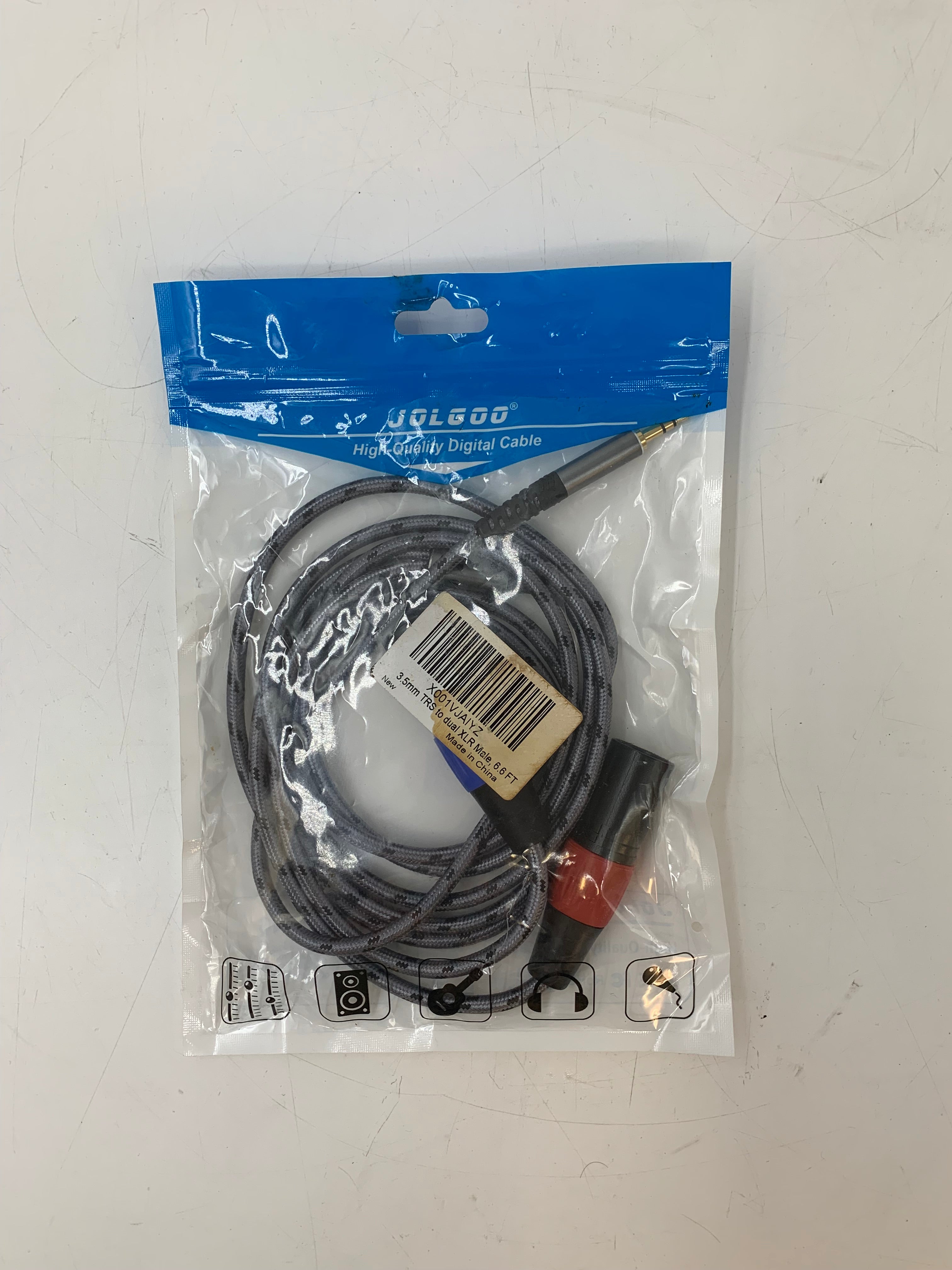 3.5mm TRS to Dual XLR Male Mic Cable | 6.6FT | New and Sealed