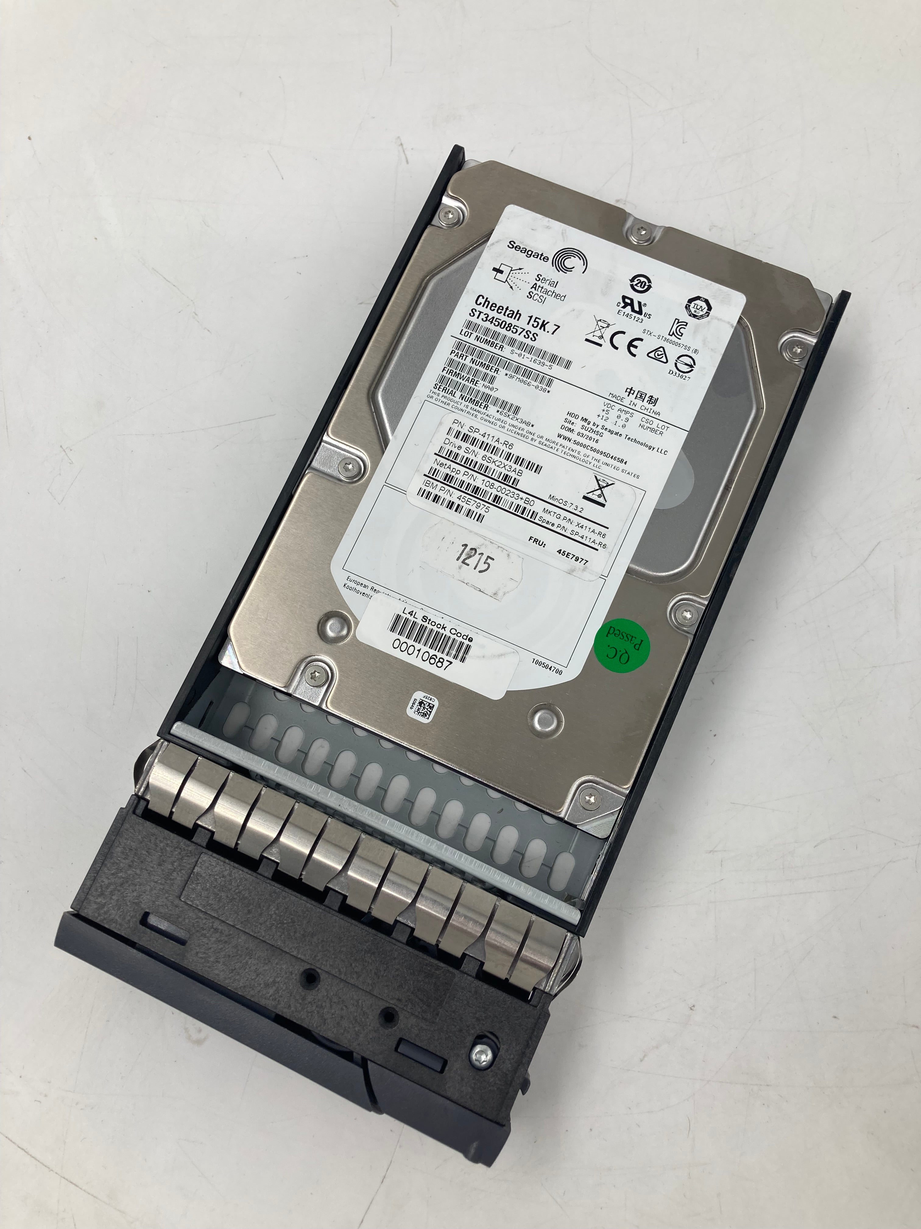 NetApp HDD 450GB SAS 3.5" 15K RPM 6.0 Gbps P/N 108-00233 Lot Of 14