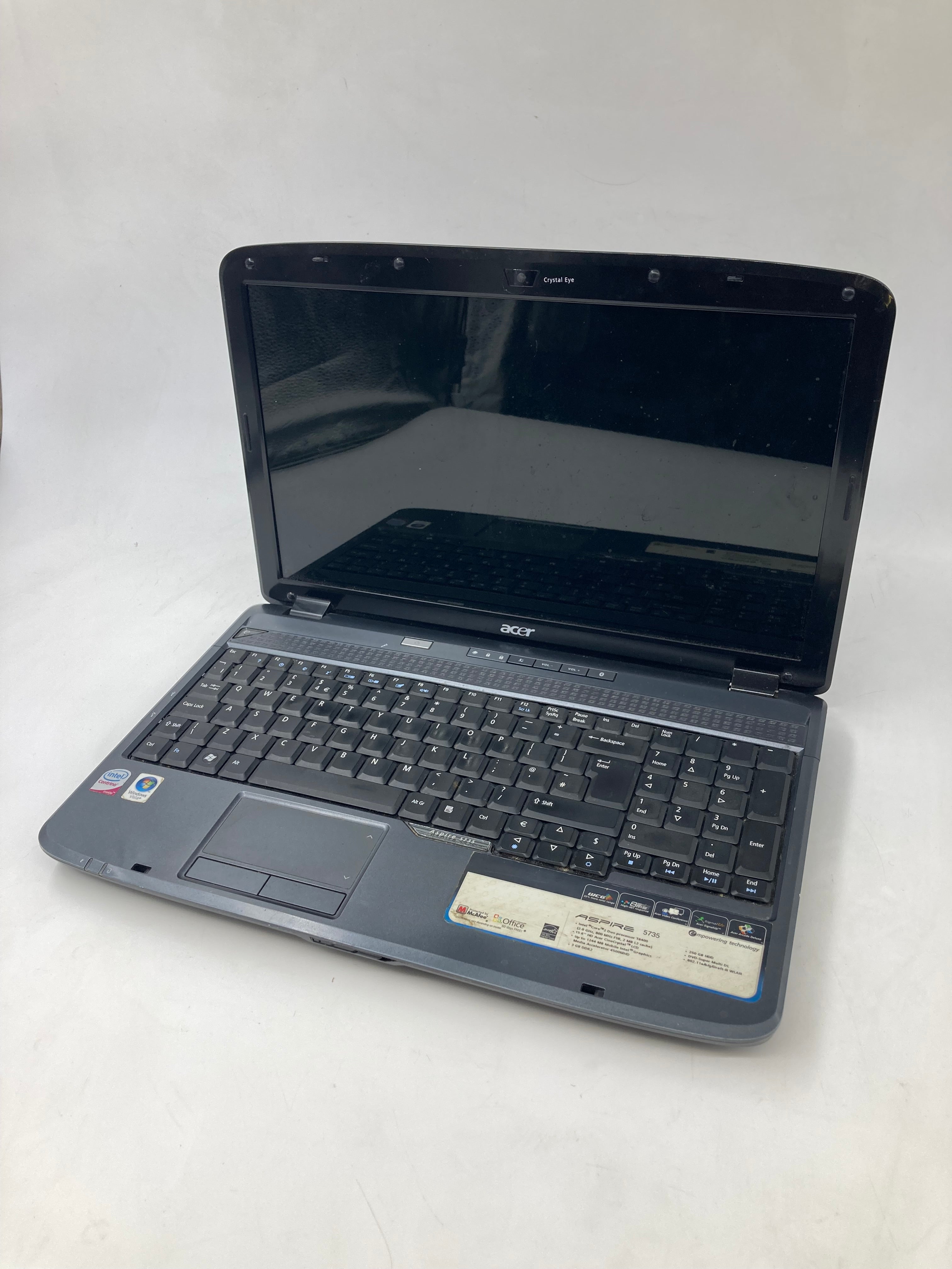 Acer Laptop Aspire 5735 15.6" Core 2 Duo T6400 3GB RAM No HDD *Spares*