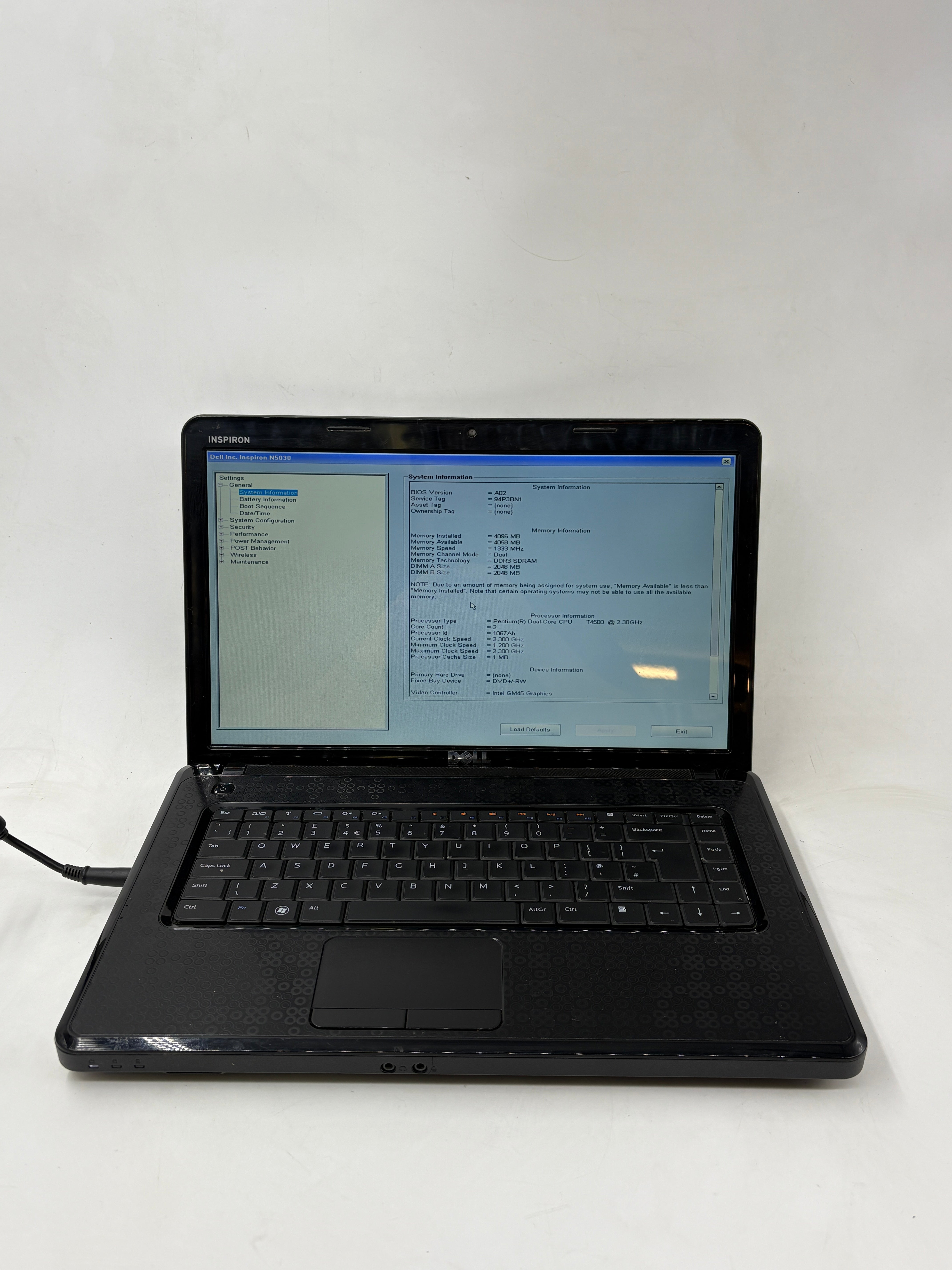 Dell Laptop Inspiron N5030 Pentium T4500 4GB RAM NO HDD NO OS *Spares*