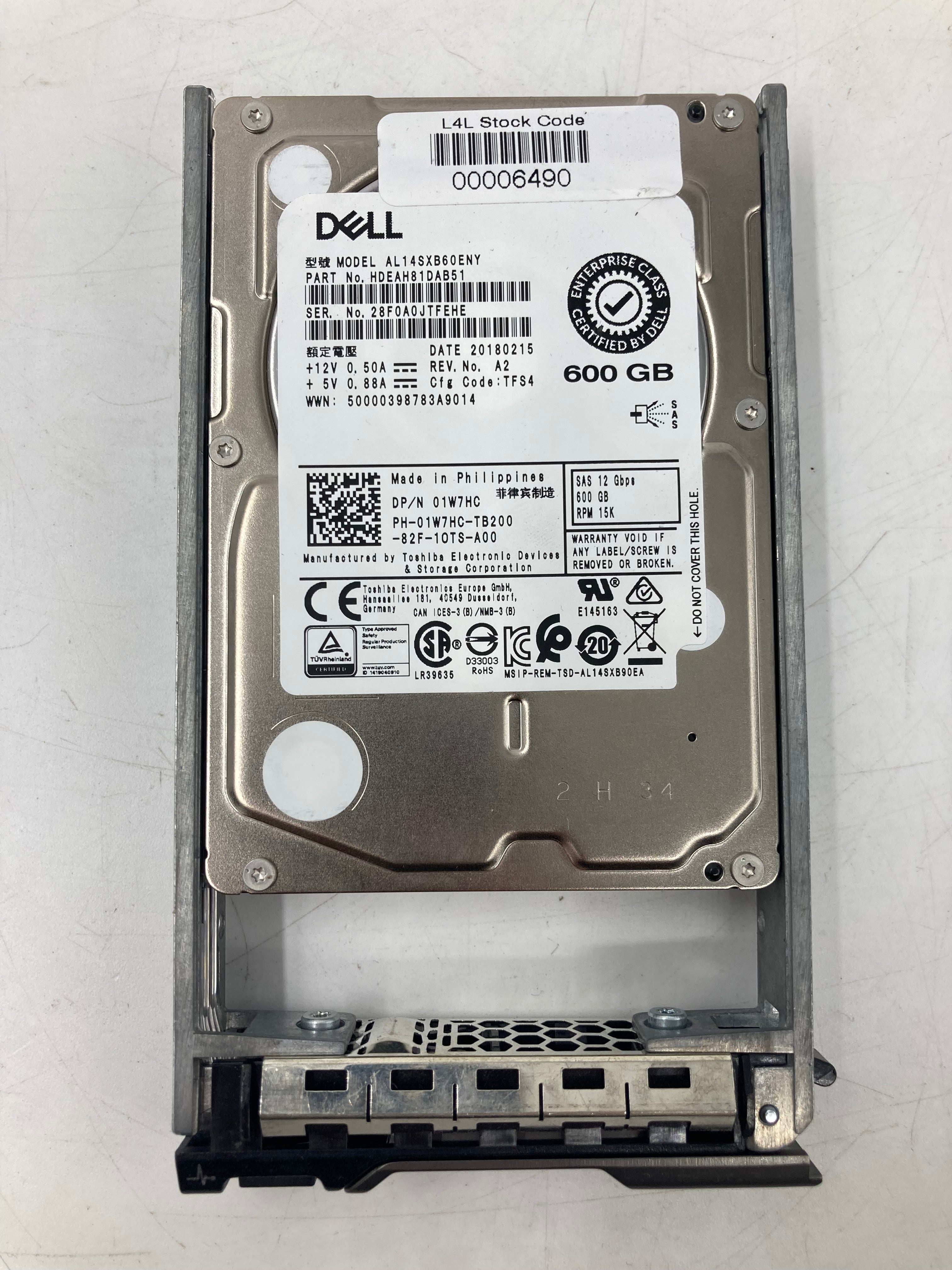 Dell Hard Disk Drive 2.5" SAS 600GB 10K RPM 6Gbps Lot of 20