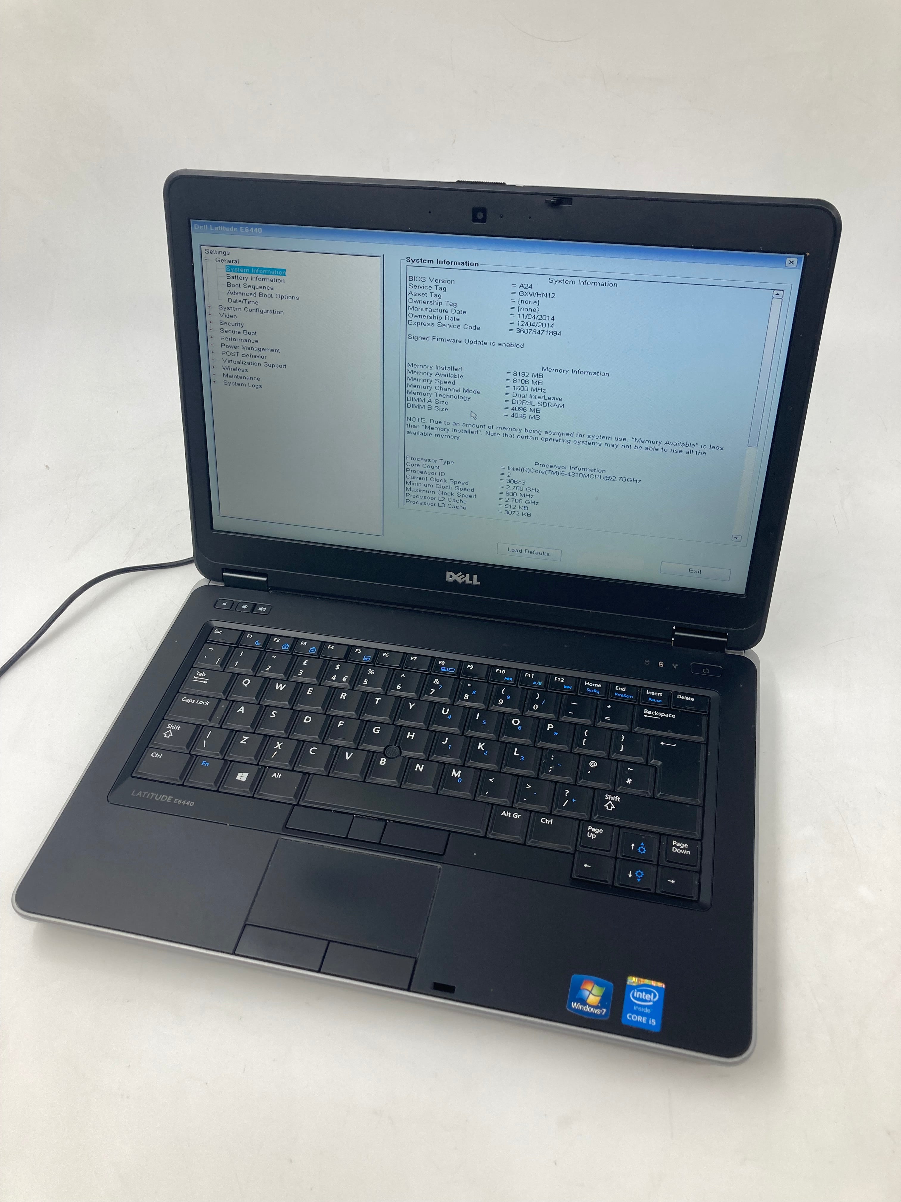 Dell Laptop Latitude E6440 14" i5 4th Gen 8GB RAM No HDD *Spares*