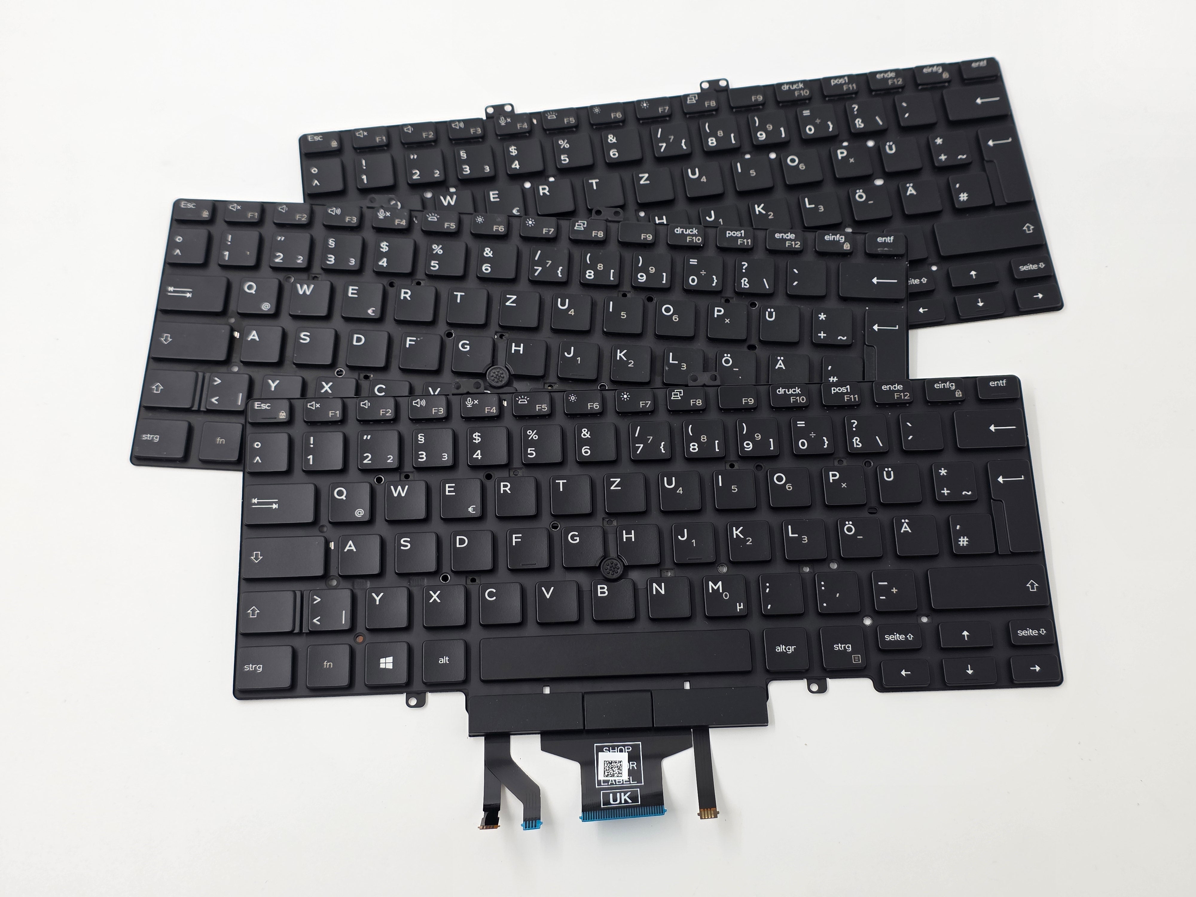BATCH OF 3 Dell Latitude 5400 5401 5410 5411 German Backlit Point Keyboard 07XH1W