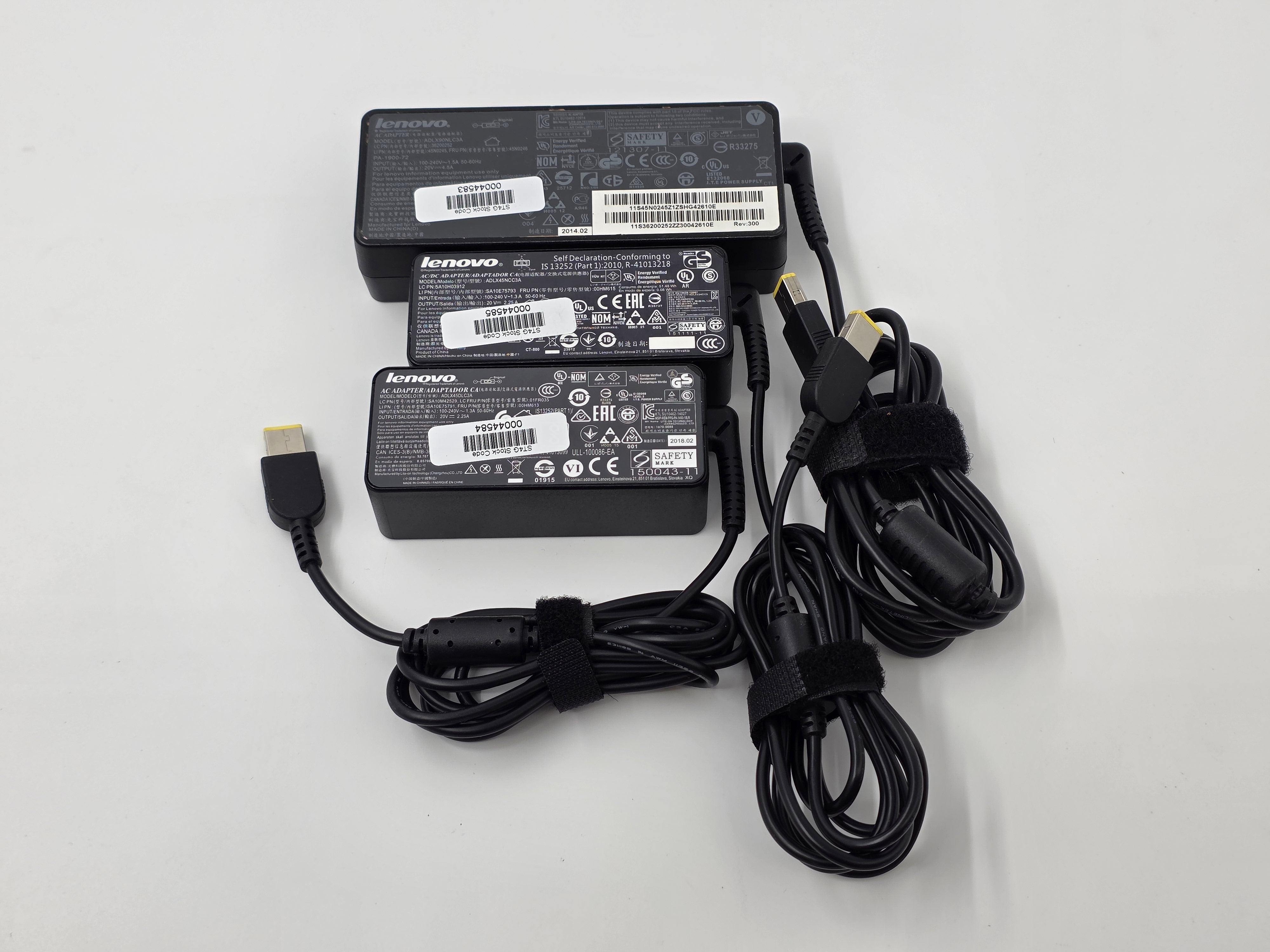 BATCH OF x3 ORIGINAL LENOVO LAPTOP CHARGER x2 45W + x1 90W
