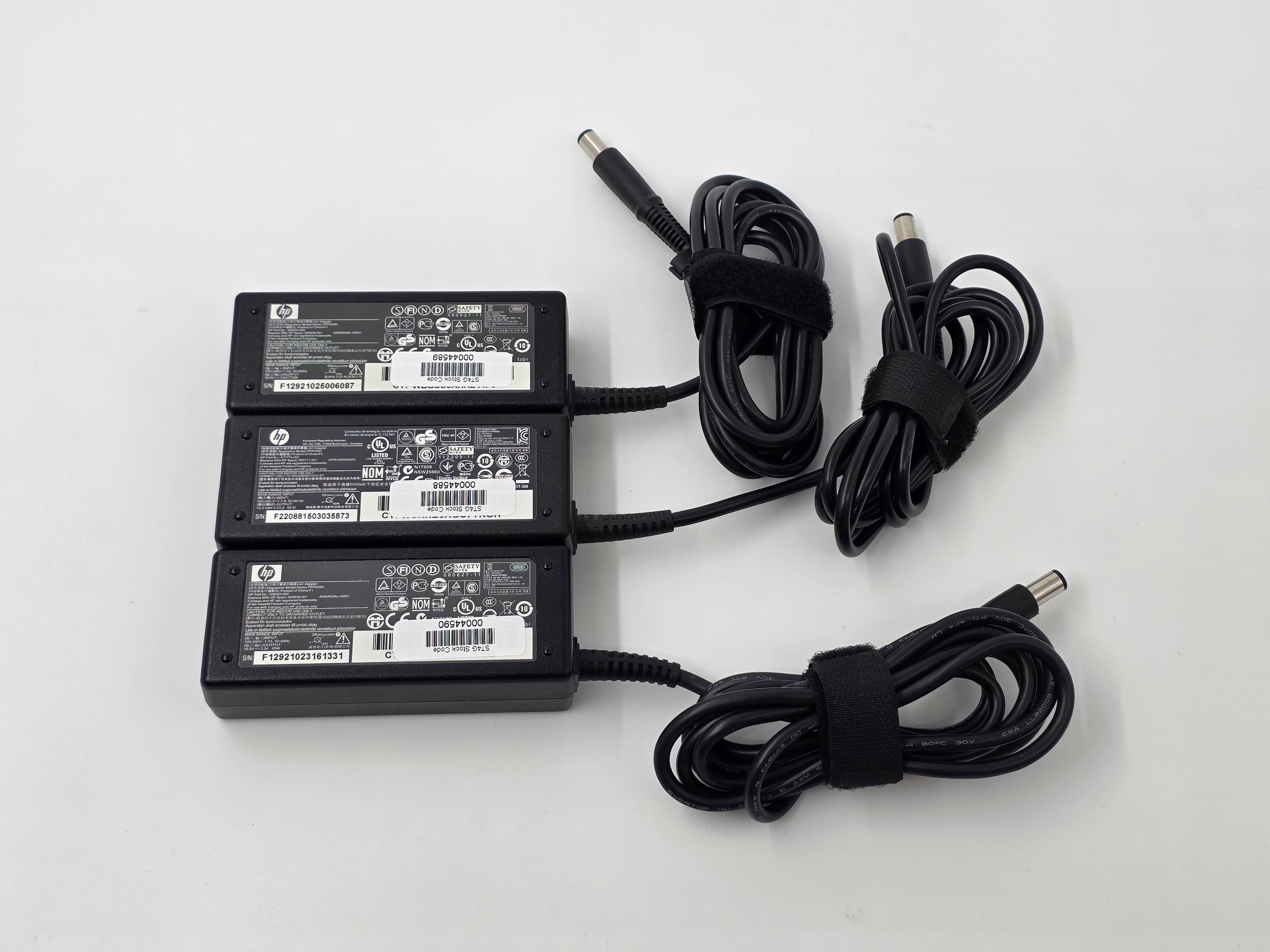 BATCH OF x3 Genuine HP Compaq 19.5V 3.33A 65W 7.4mm x 5.0mm Charger