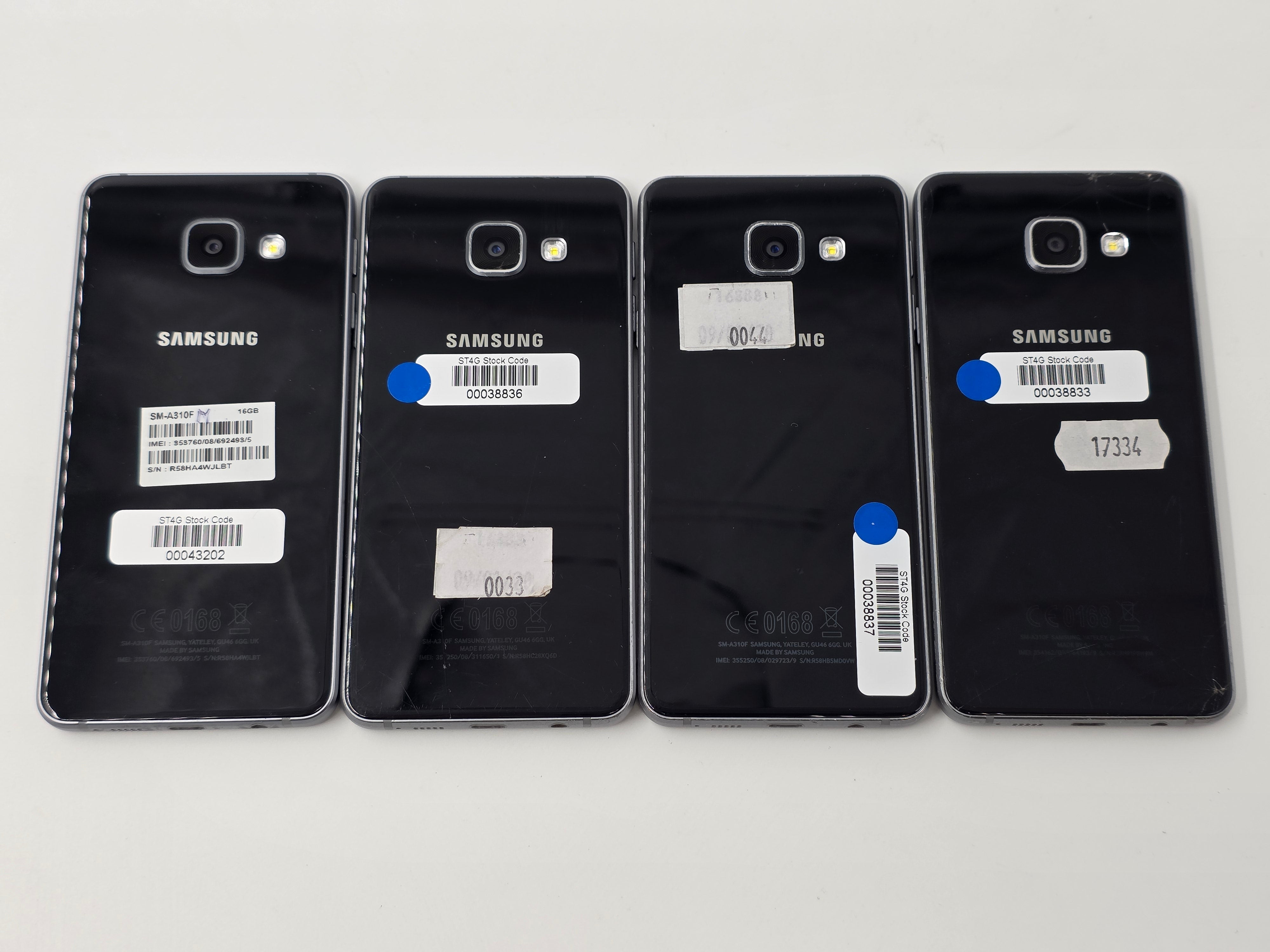 BATCH OF 4 Samsung Galaxy A3 SM-A310F RAM 16GB SPARES ONLY