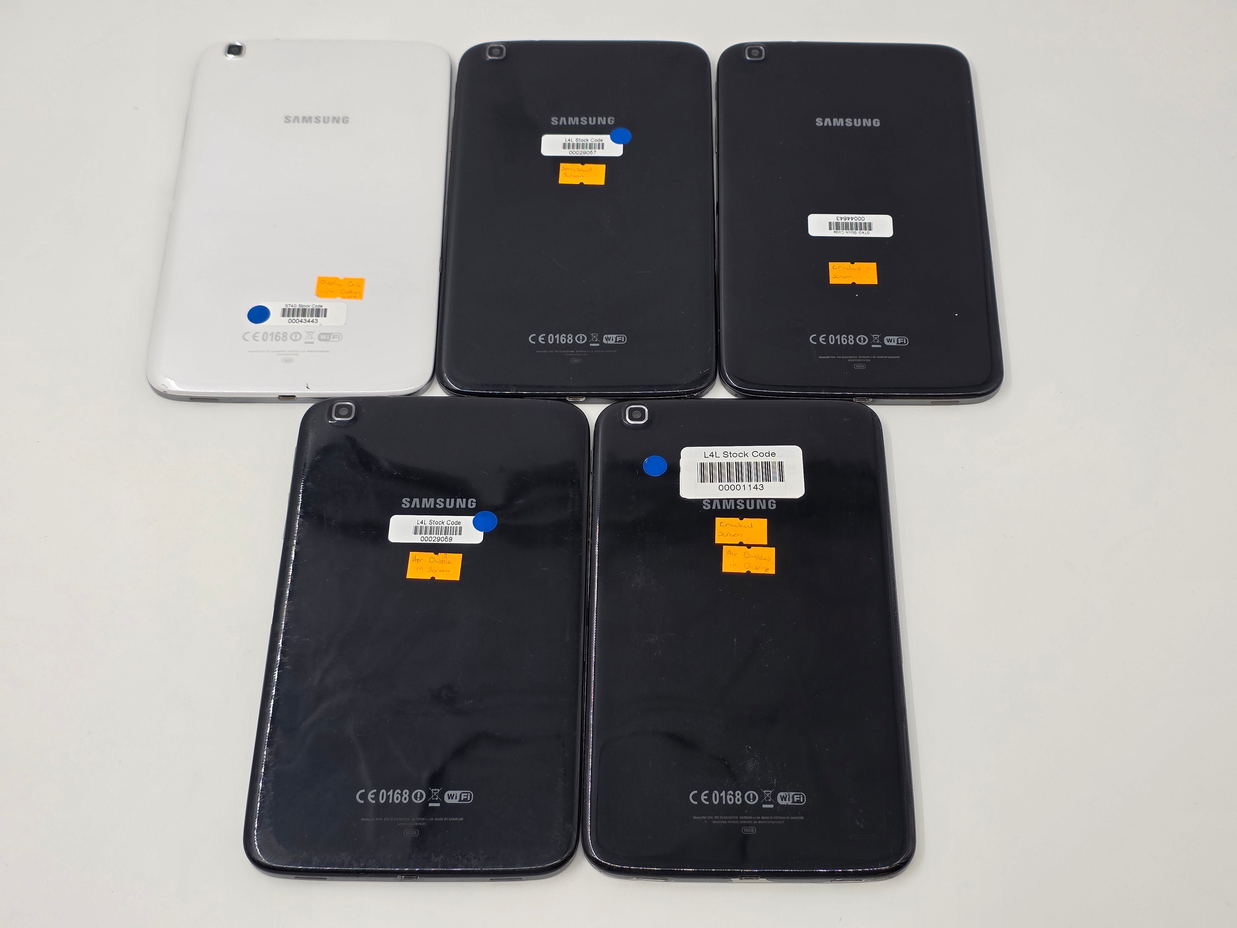 BATCH OF 5 Samsung Galaxy TAB 3 8.0 SM-T310 WI-FI 16GB FOR SPARES