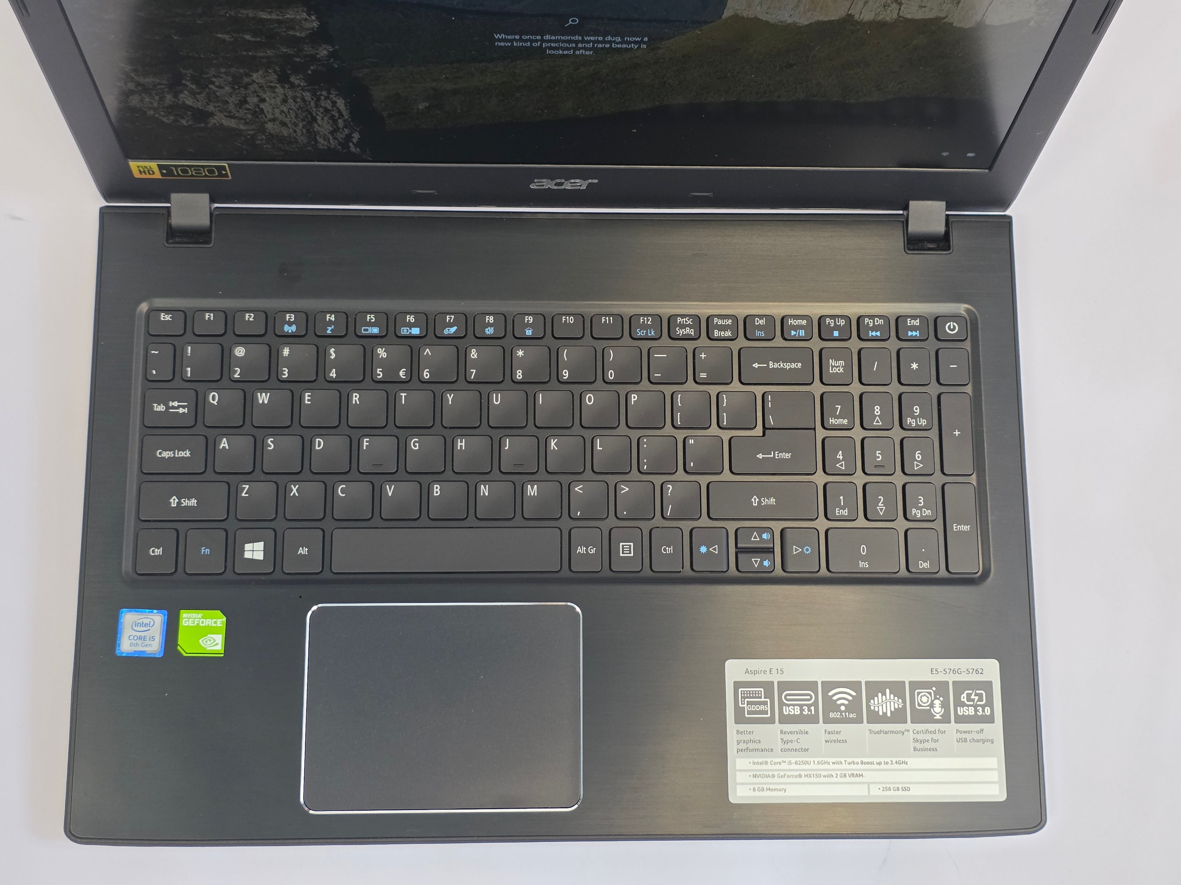 ACER LAPTOP ASPIRE N16Q2 I5 8TH GEN, 256 SSD, 8GB RAM WIN 11