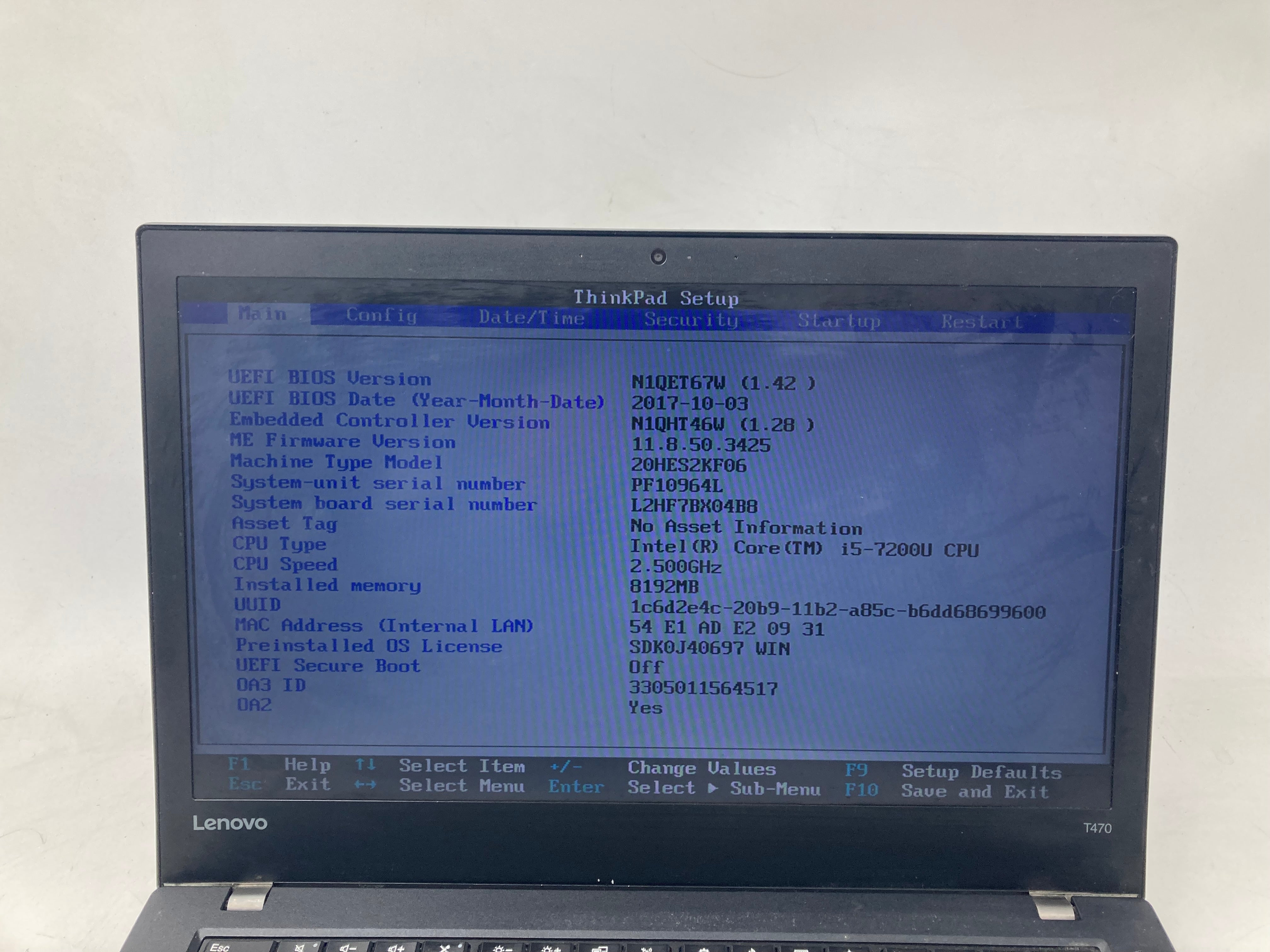 Lenovo ThinkPad T470 14" Screen i5 7th Gen 8GB RAM No SSD No OS #2