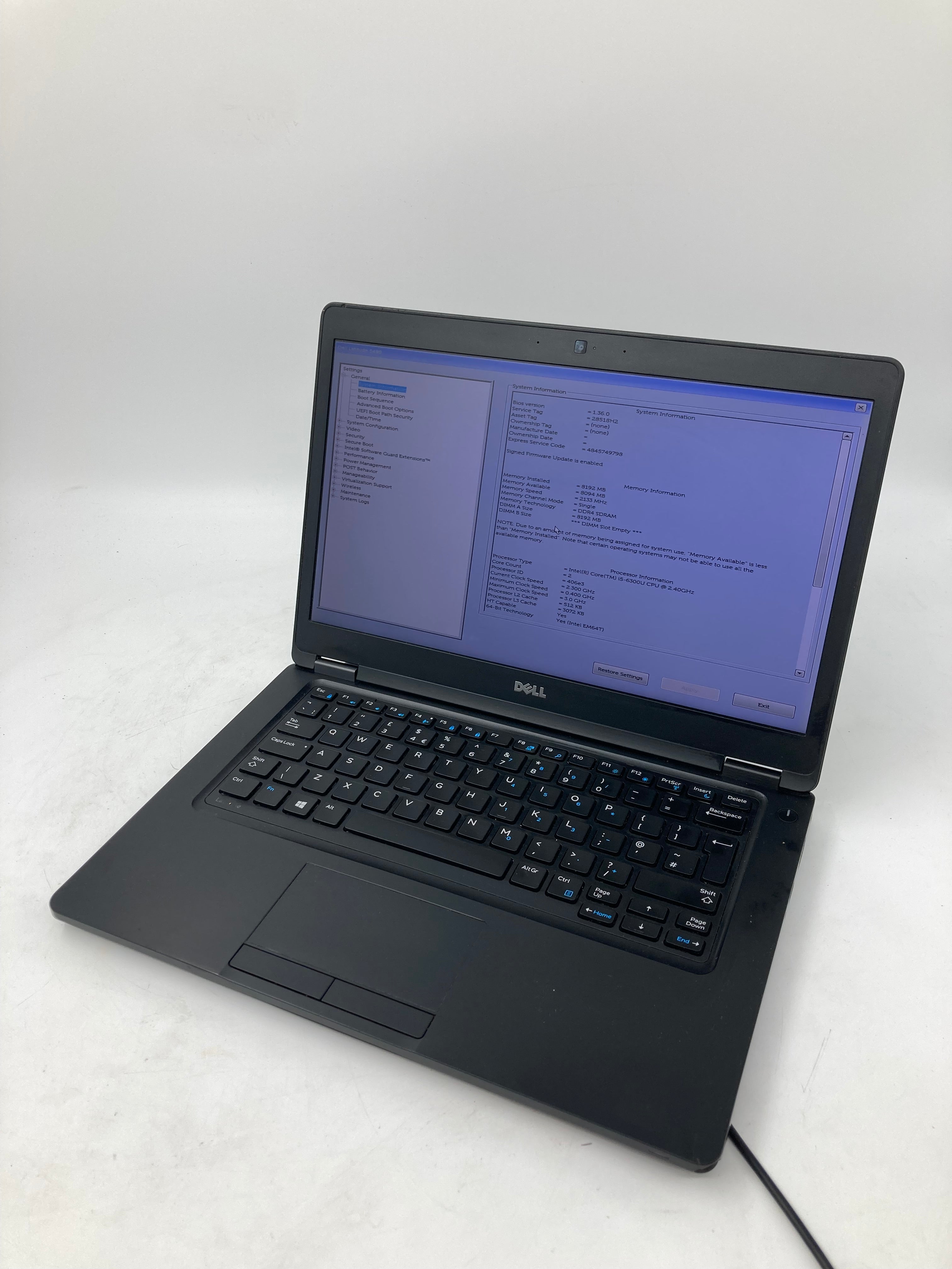 Dell Laptop Latitude 5480 14" i5 6th Gen 8GB RAM No HDD No OS *Spares*