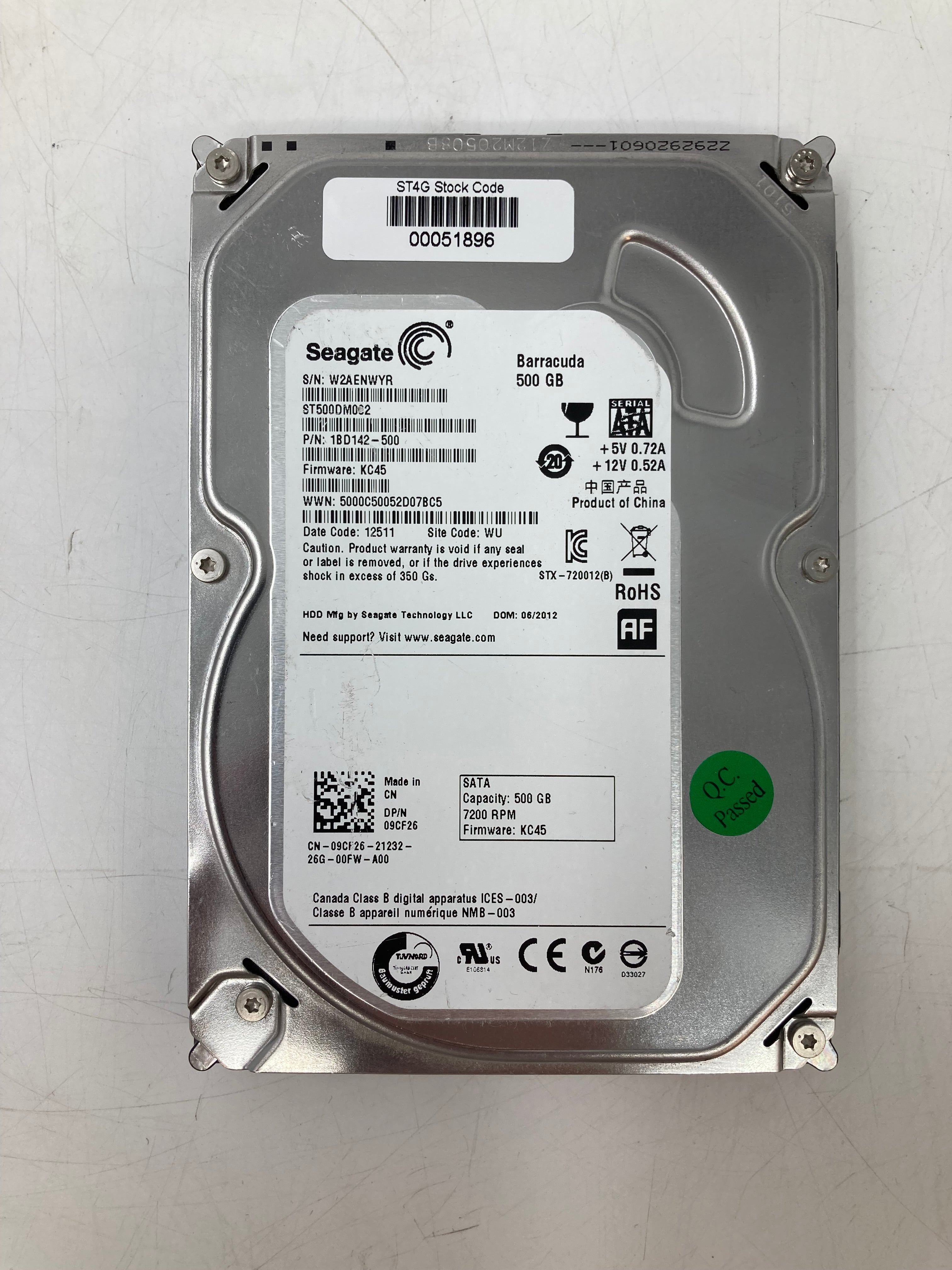 Seagate HDD | 500GB | 3.5 inch | SATA | MIXED MODELS | 7.2K RPM | 6Gbps | Batch of 20