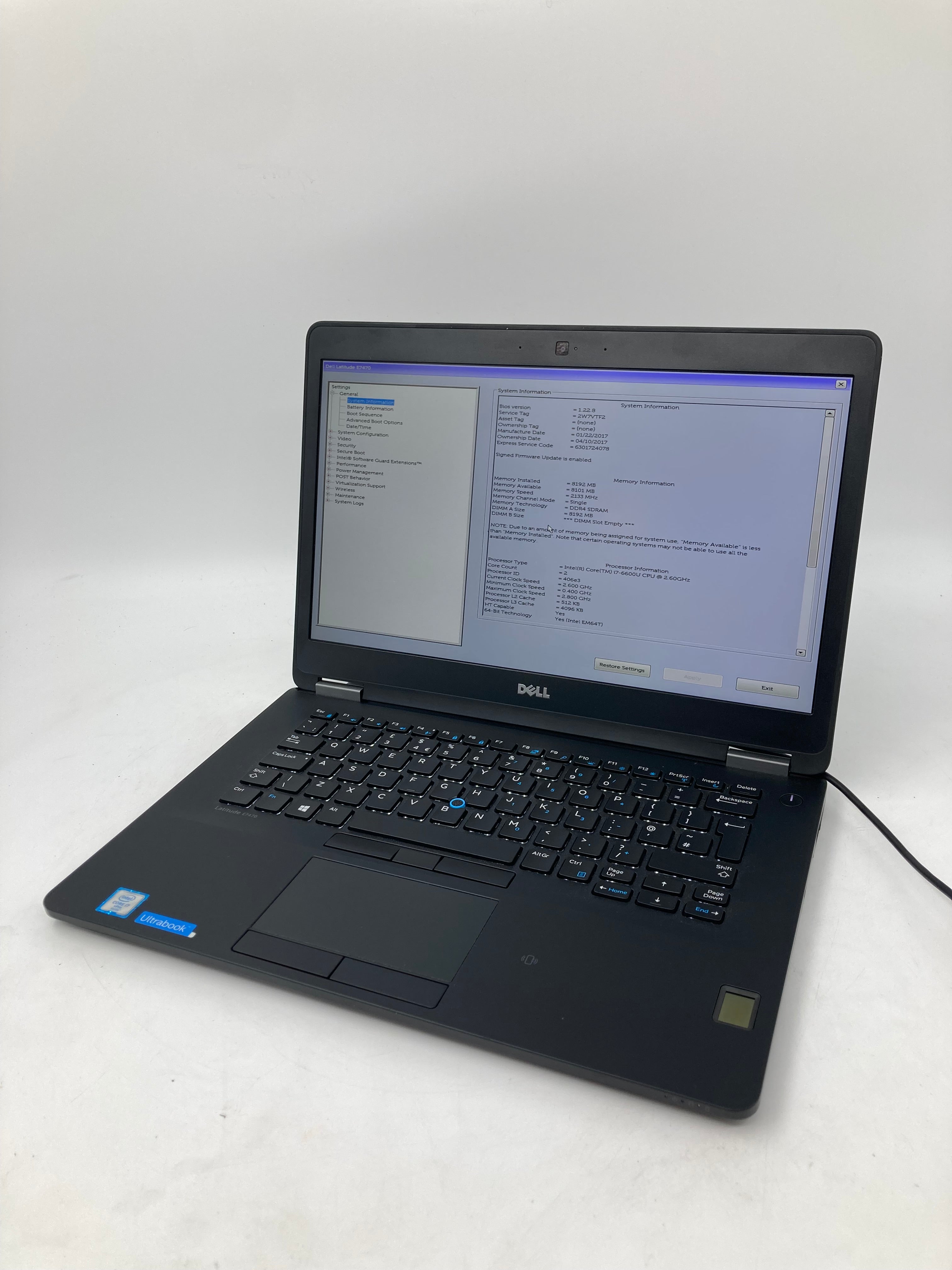 Dell Laptop Latitude E7470 14" i7 6th Gen 8GB RAM No HDD No OS *Spares*