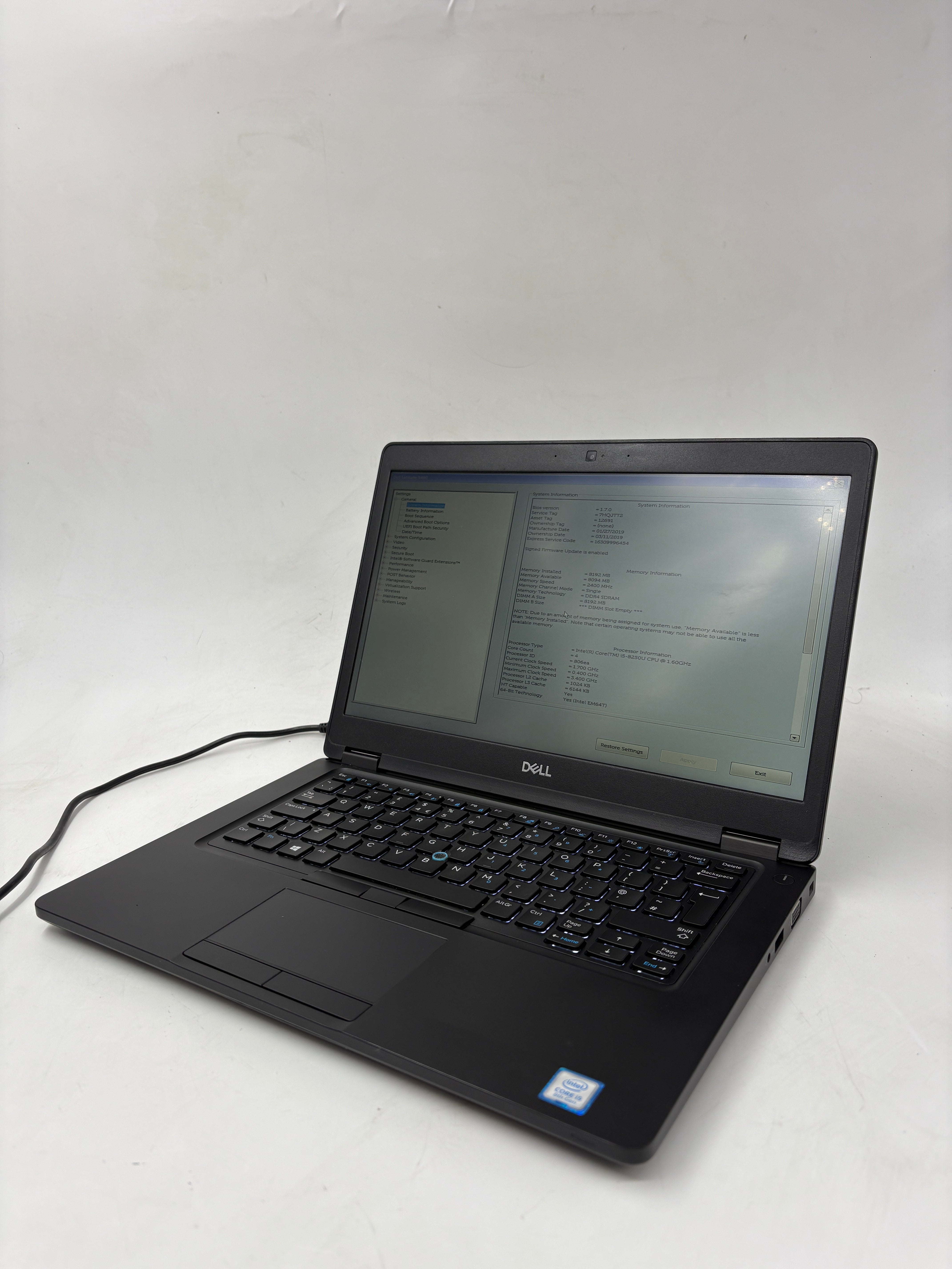 Dell Laptop Latitude 5490 i5 8th Gen 8GB RAM NO SSD NO OS *Spares*