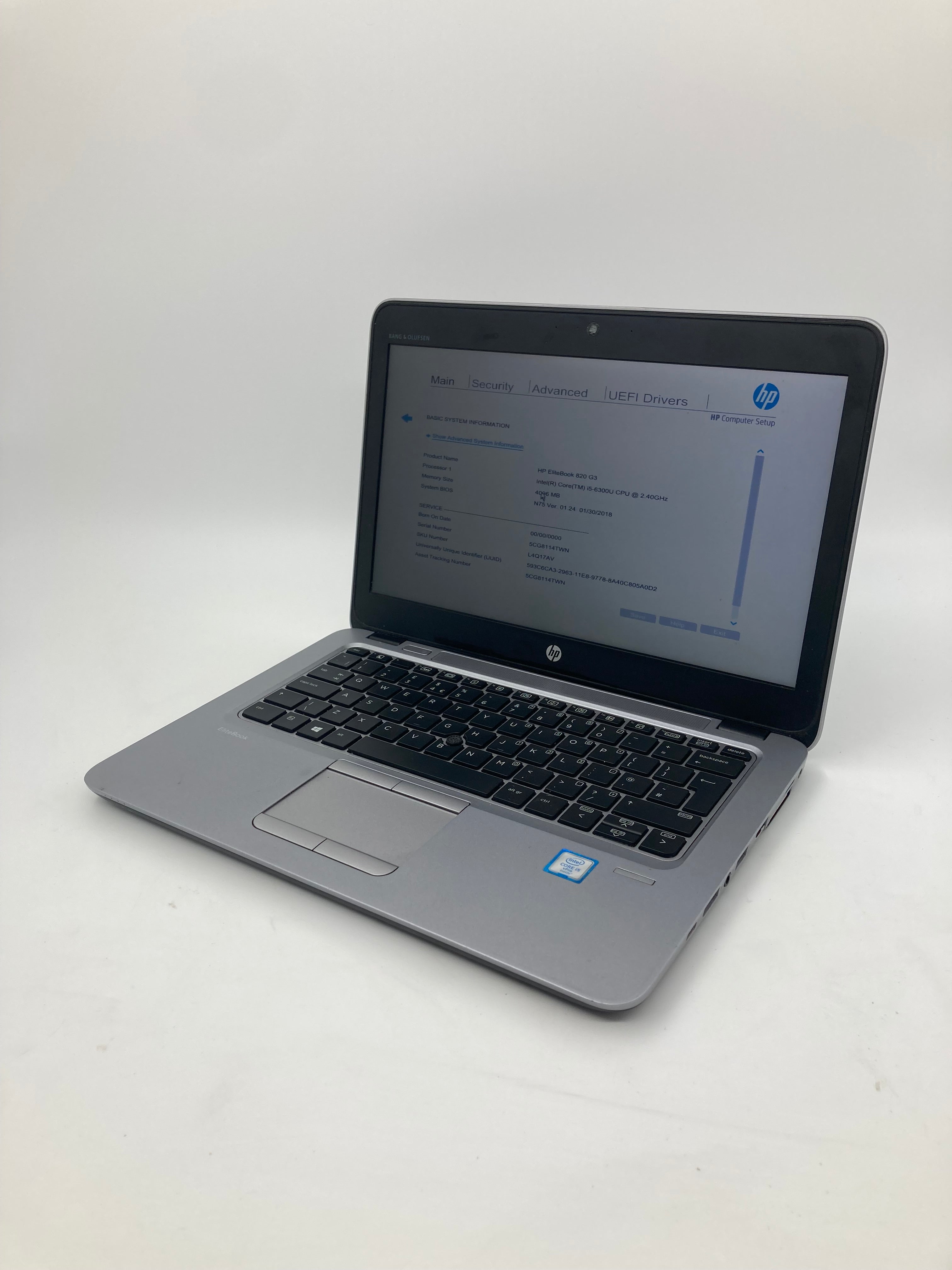 HP Laptop EliteBook 820 G3 12" Screen i5 6th Gen 4GB RAM No SSD No OS