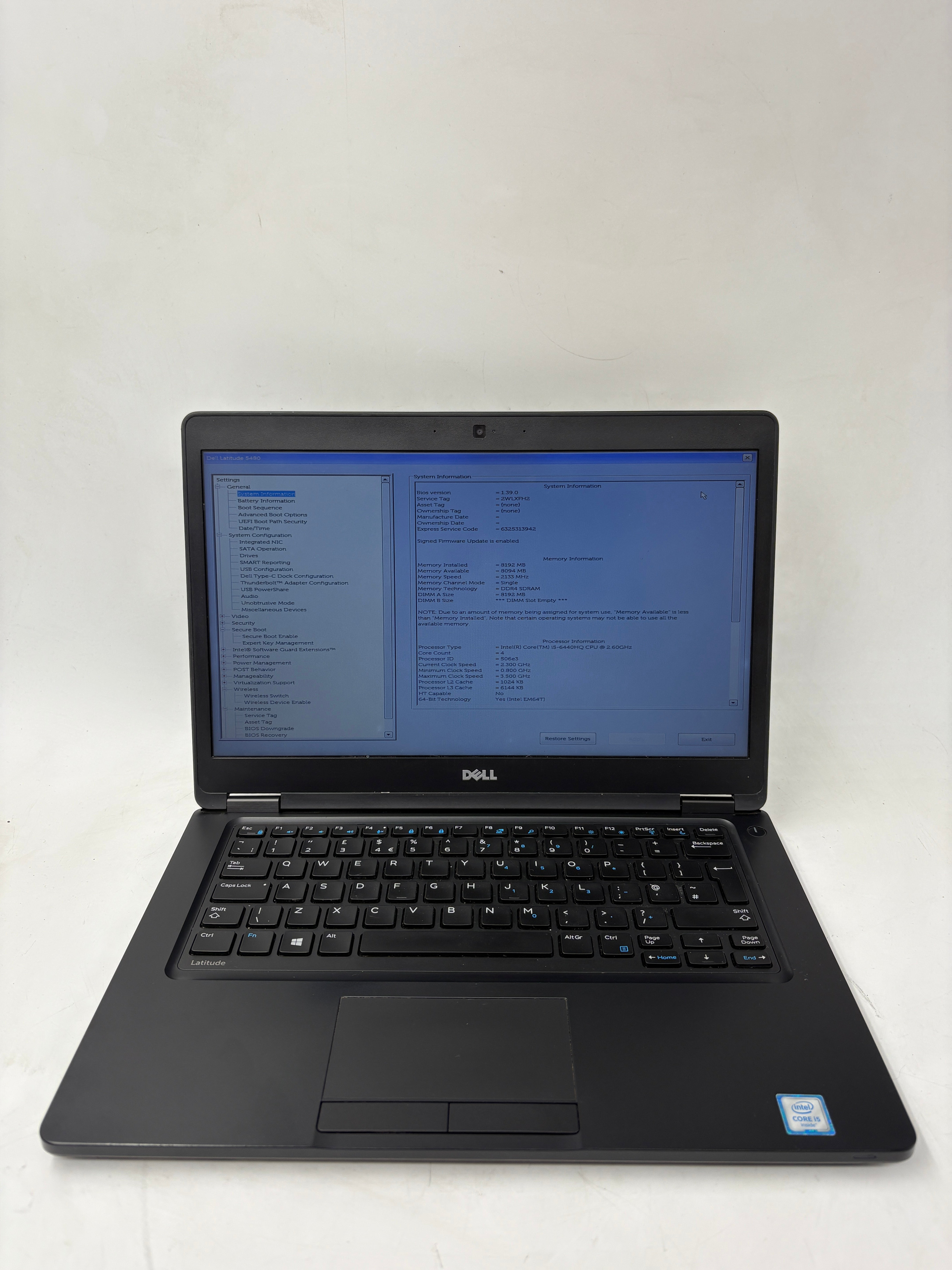Dell Laptop Latitude 5480 14" Screen i5 6th Gen 8GB RAM NO SSD NO OS #5
