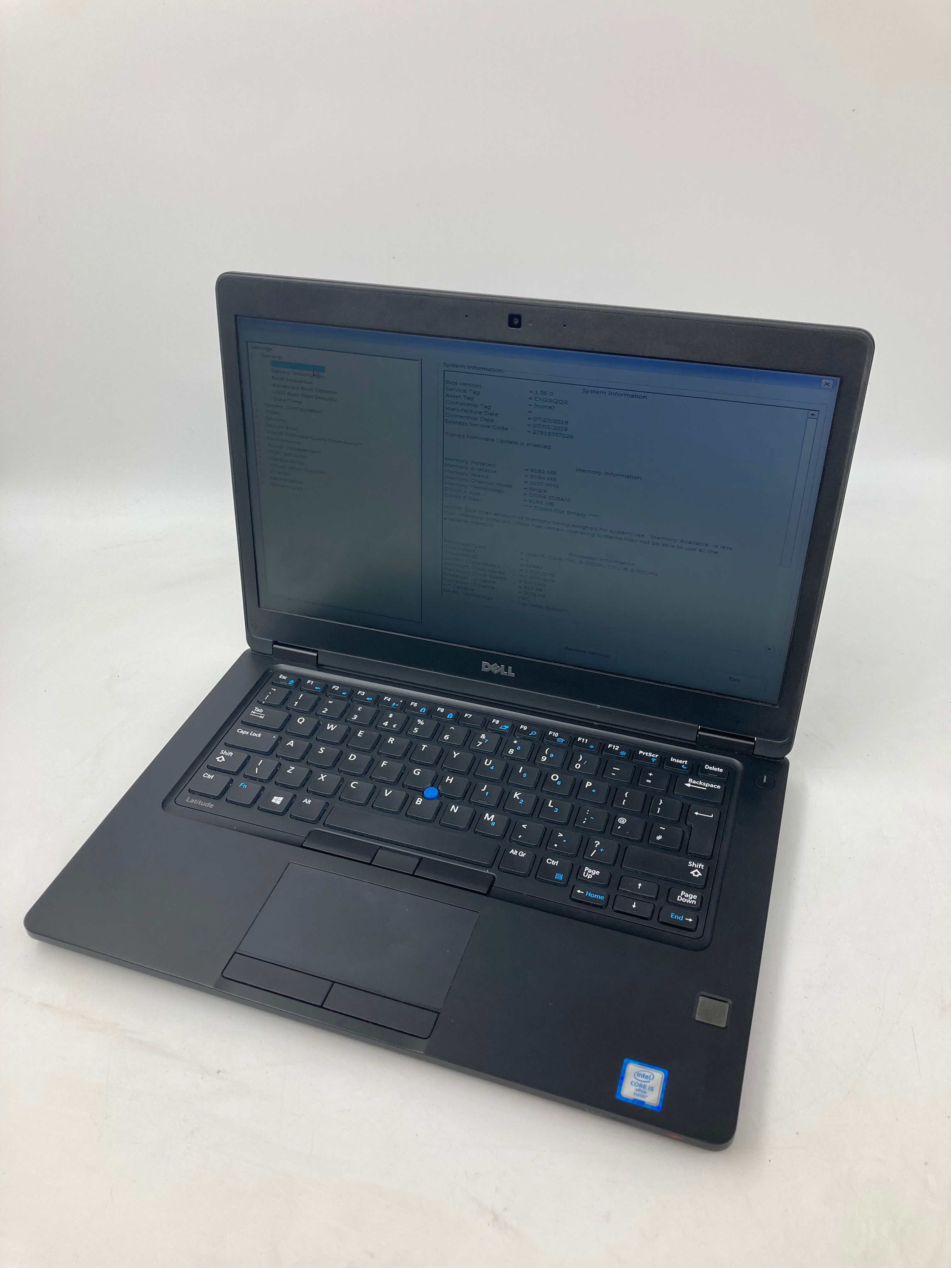 Dell Laptop Latitude 5480 14" i5 6th Gen 8GB RAM No HDD No OS