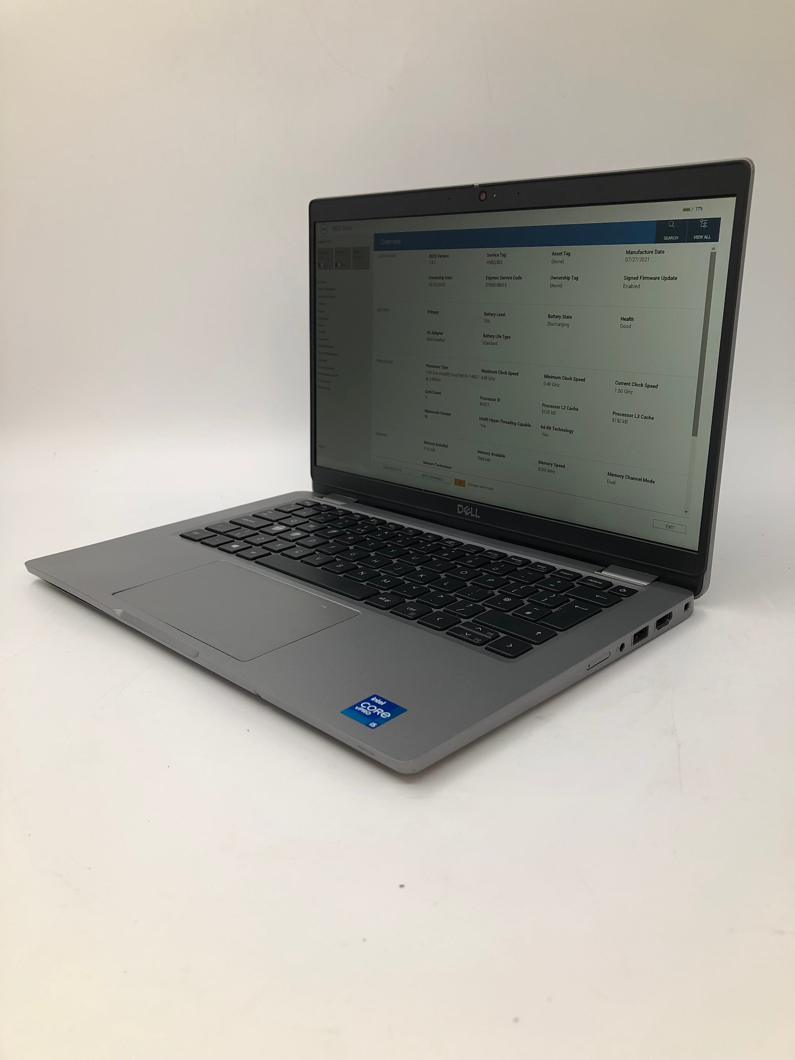 Dell Laptop Latitude 5320 13" Screen i5 11th Gen 8GB RAM NO SSD NO OS *Spares*