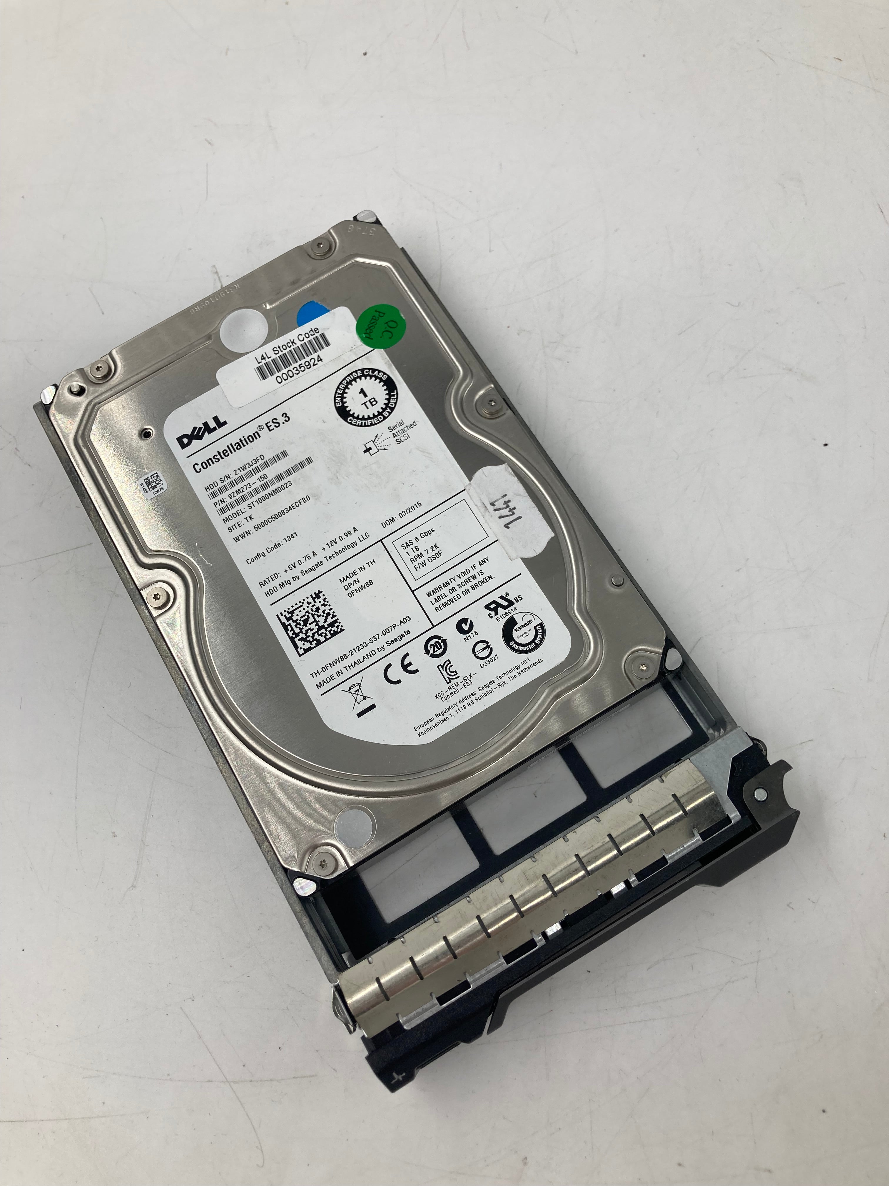 Dell HDD 3.5" SAS 1TB 7.2K RPM 6 Gbps P/N 9ZM263-150 Lot Of Five