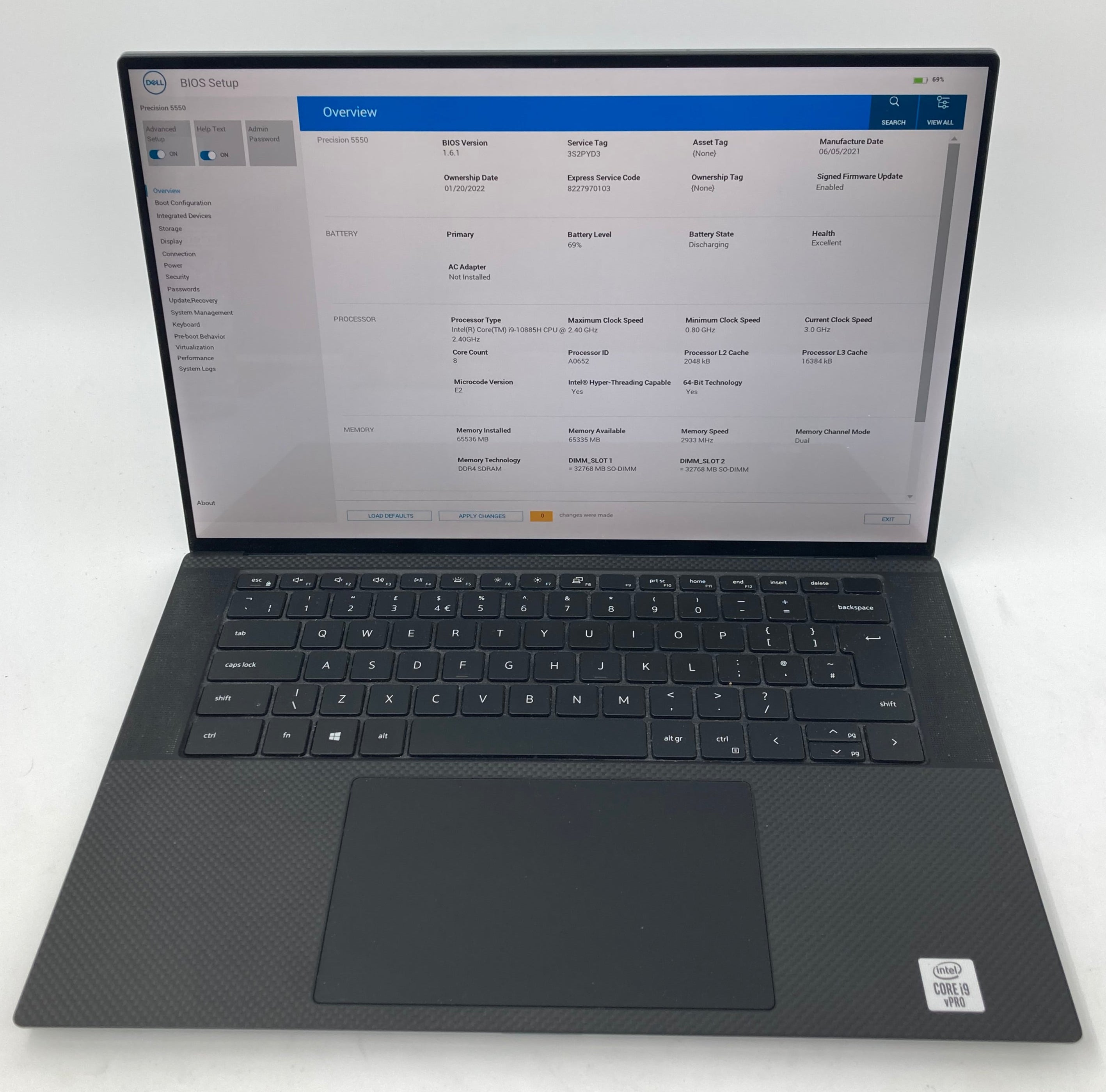 Dell Precision 5550 15" Touch i9 10th Gen 64GB RAM Nvidia Quadro T2000 1TB SSD W11