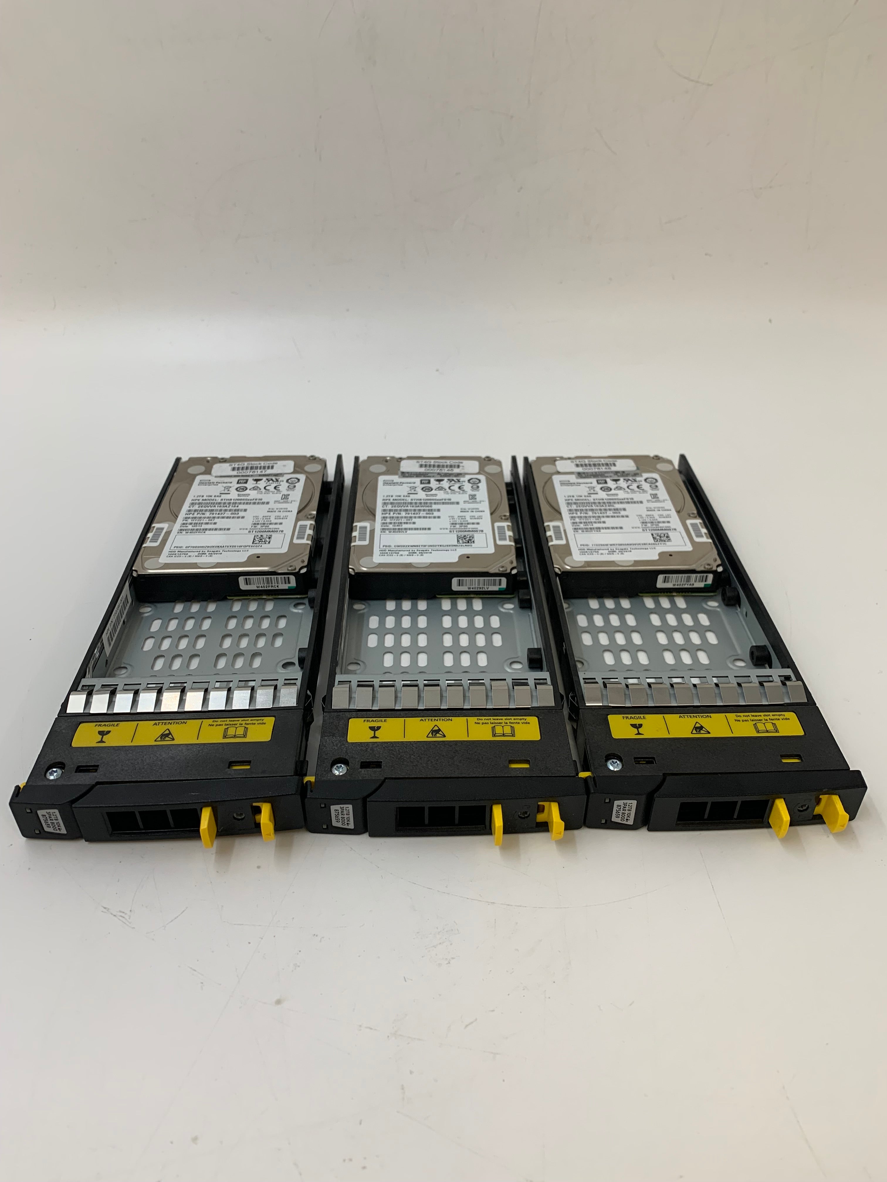 HPE HDD | 1.2TB | 2.5 inch | SAS | ST1200MM0078 | 10K RPM | 12Gbps | Lot of 3