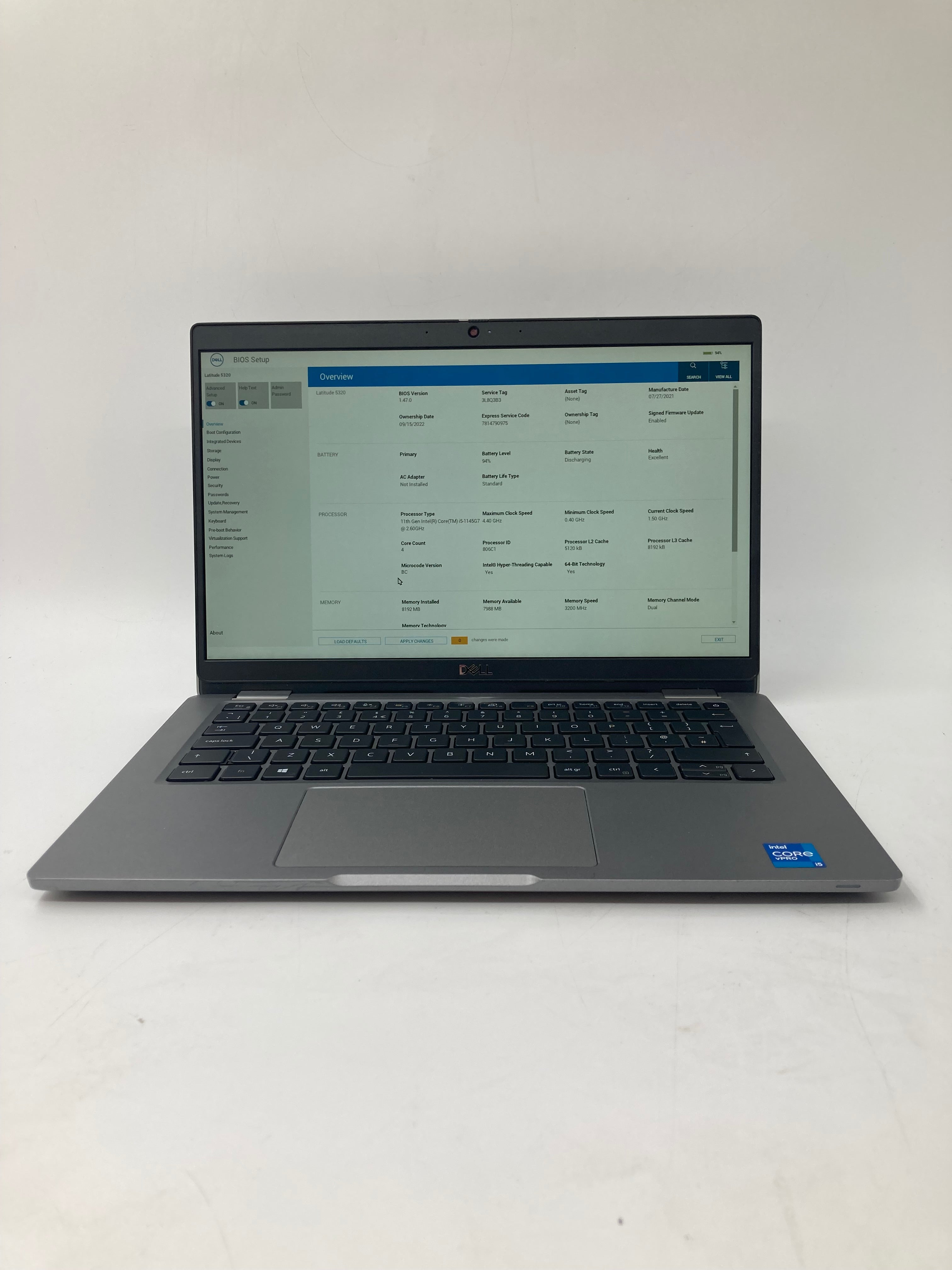 Dell Latitude 5320 Spares: i5 11th Gen CPU, 8GB RAM, 13" Screen 256GB SSD W11