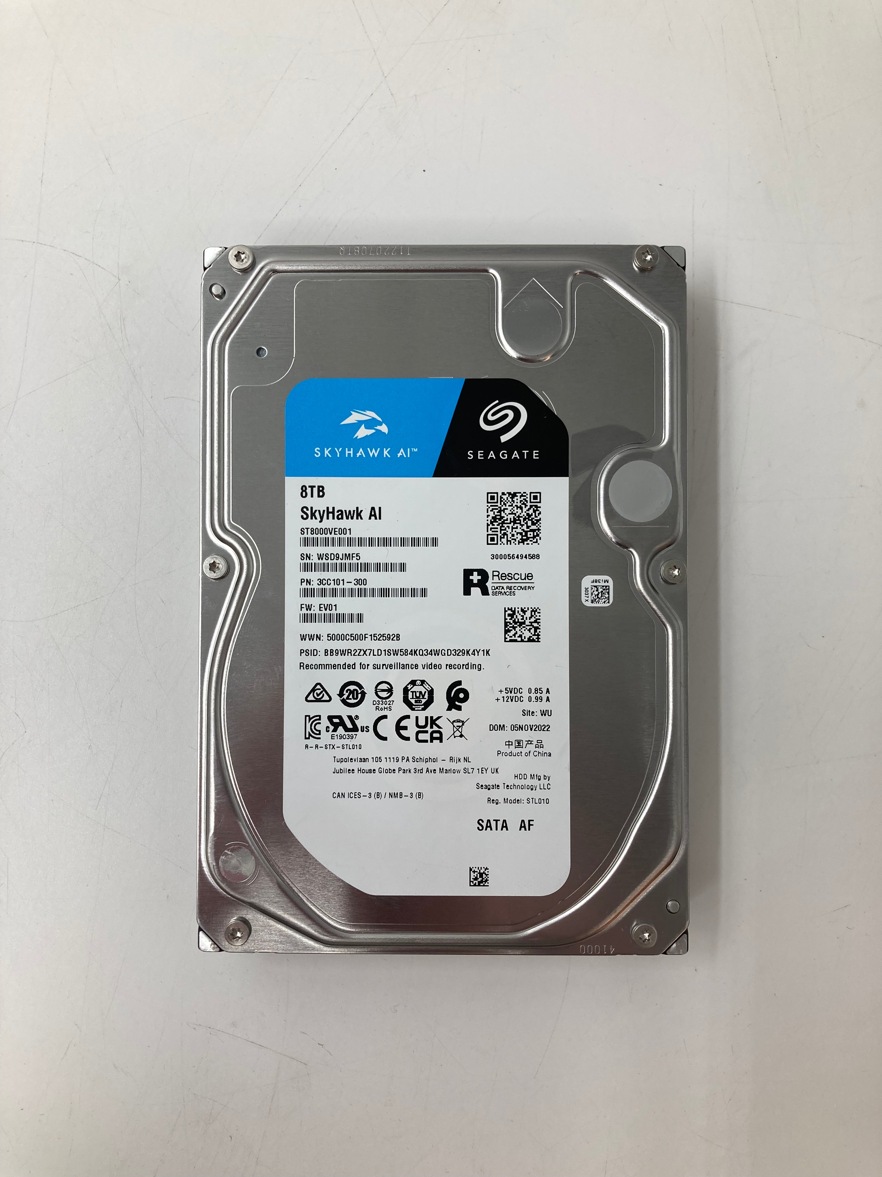 Seagate Hard Disk Drive | 8TB | 3.5 inch | SATA | ST8000VE001 | 7.2K RPM | 6Gbps