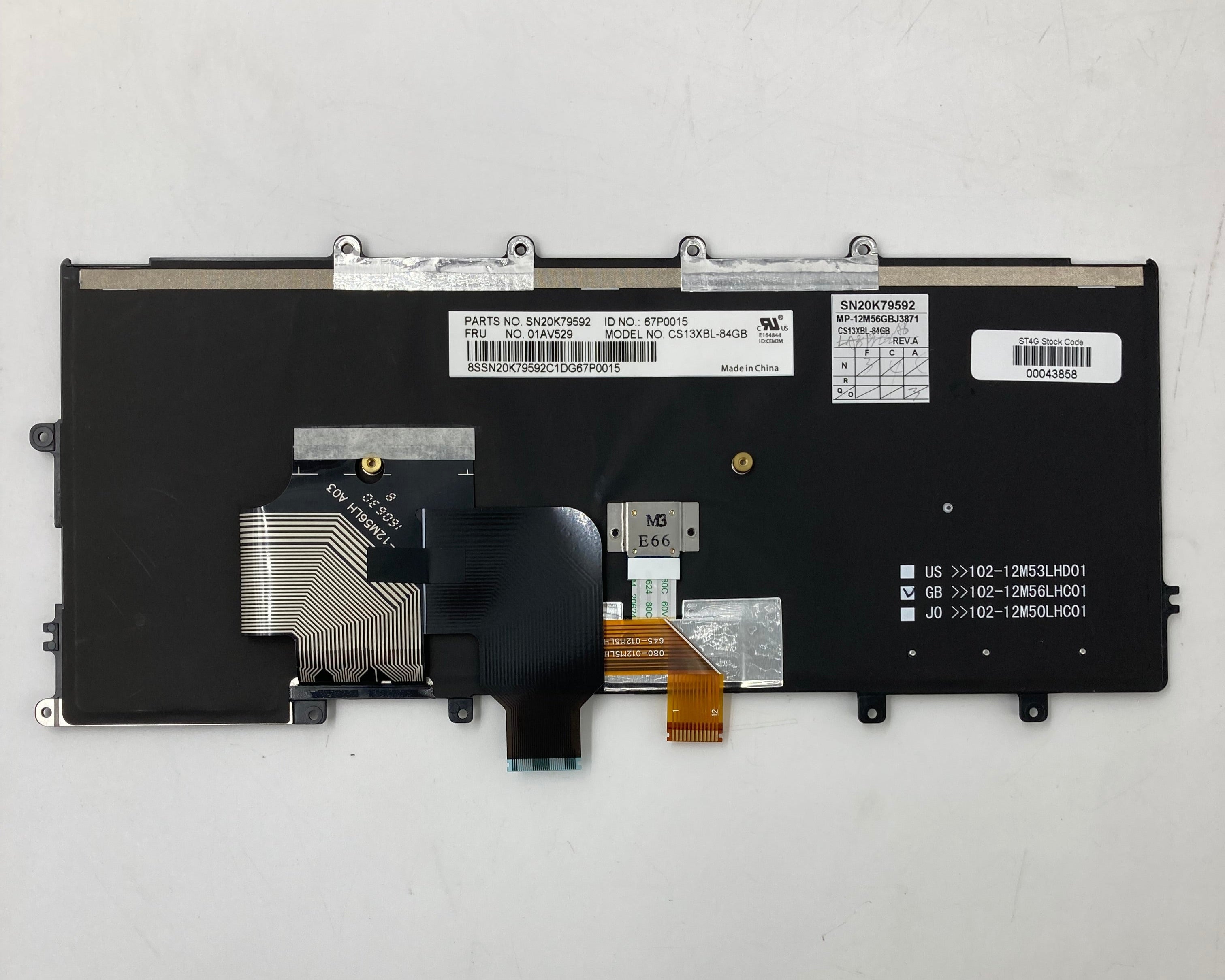 Lenovo Keyboard X240 X240s X250 X260 UK Layout CS13XBL - Black