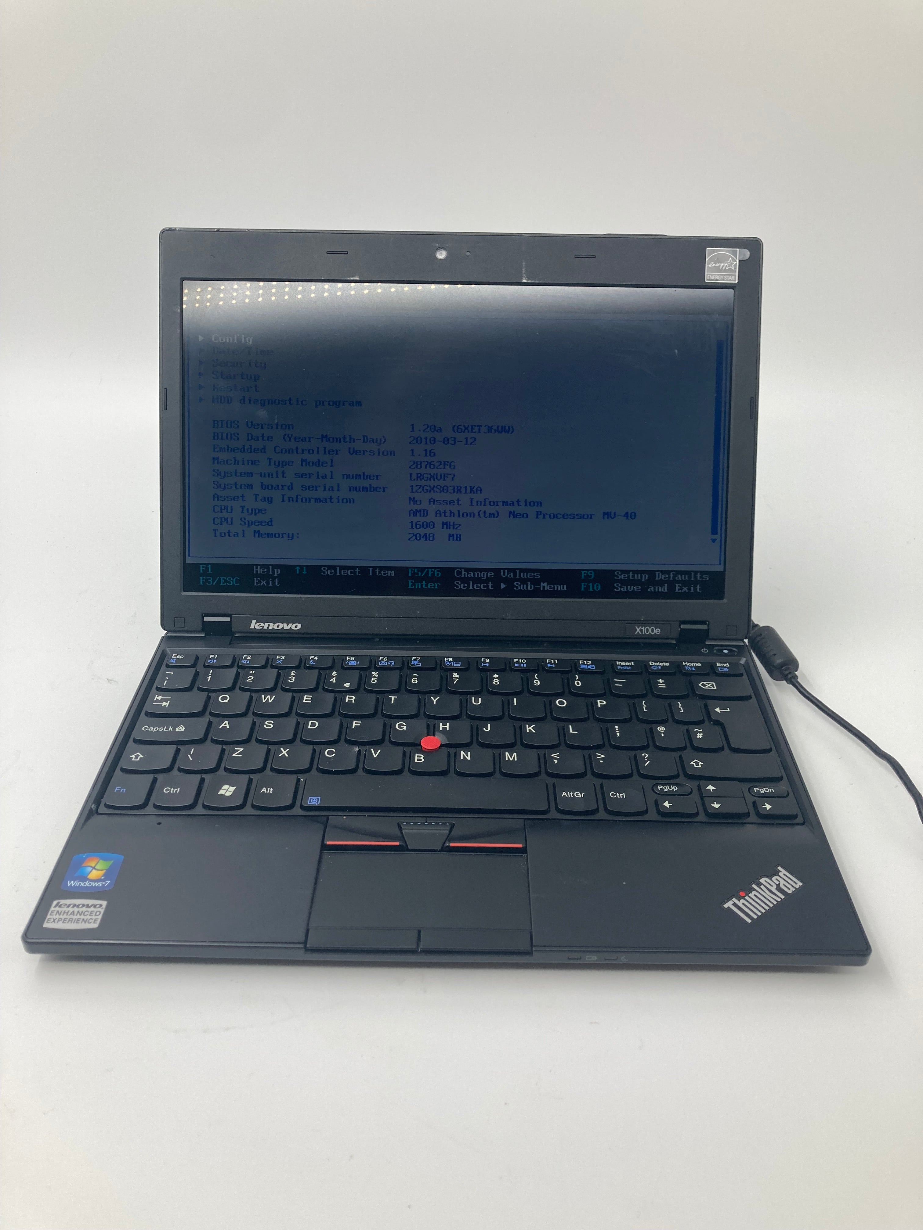 Lenovo ThinkPad X100X 11" Screen AMD Athlon 2GB RAM No HDD No OS *Spares*