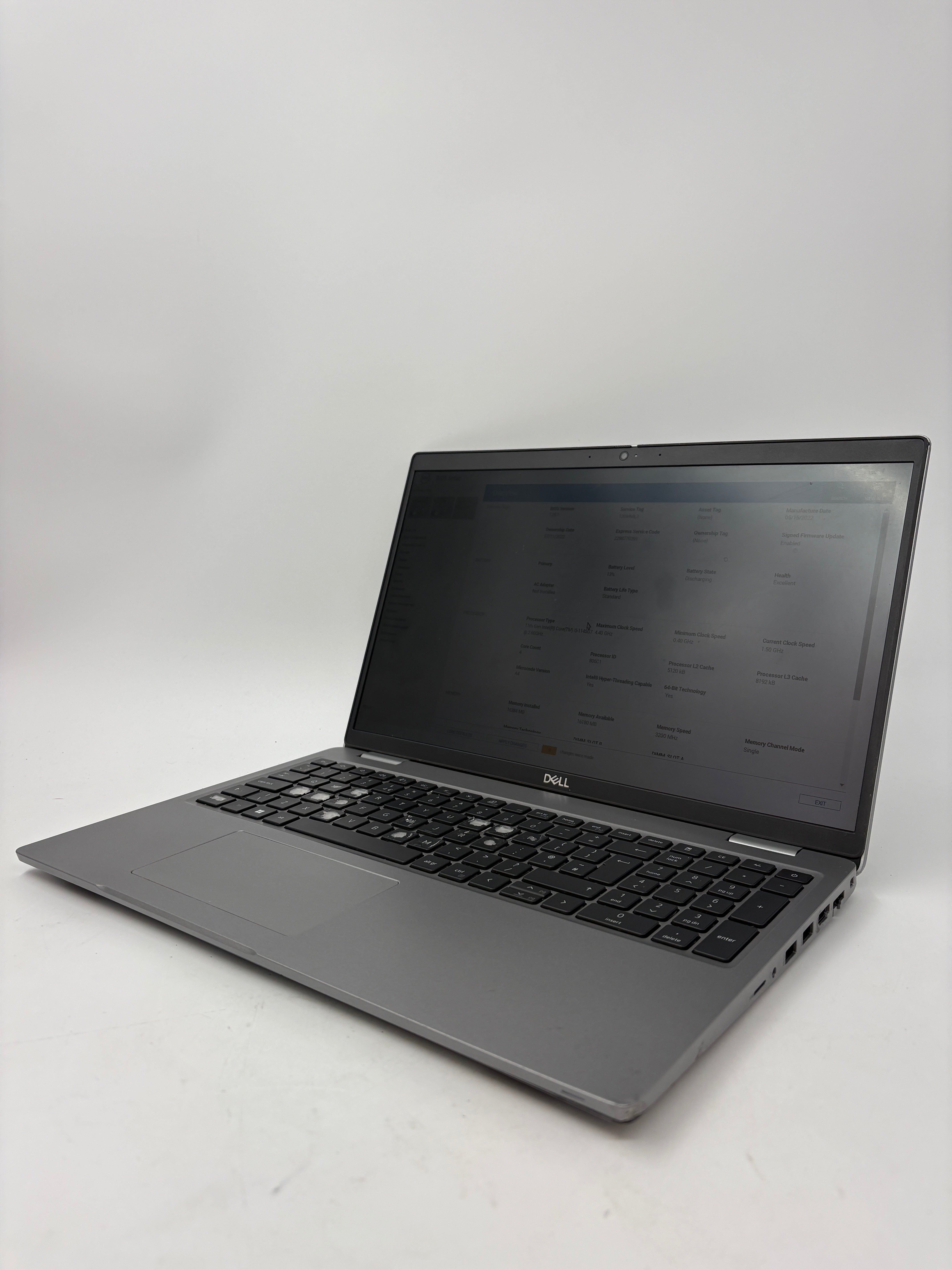 Dell Laptop Latitude 5520 15" Screen i5 11th Gen 16GB RAM No SSD No OS Spares