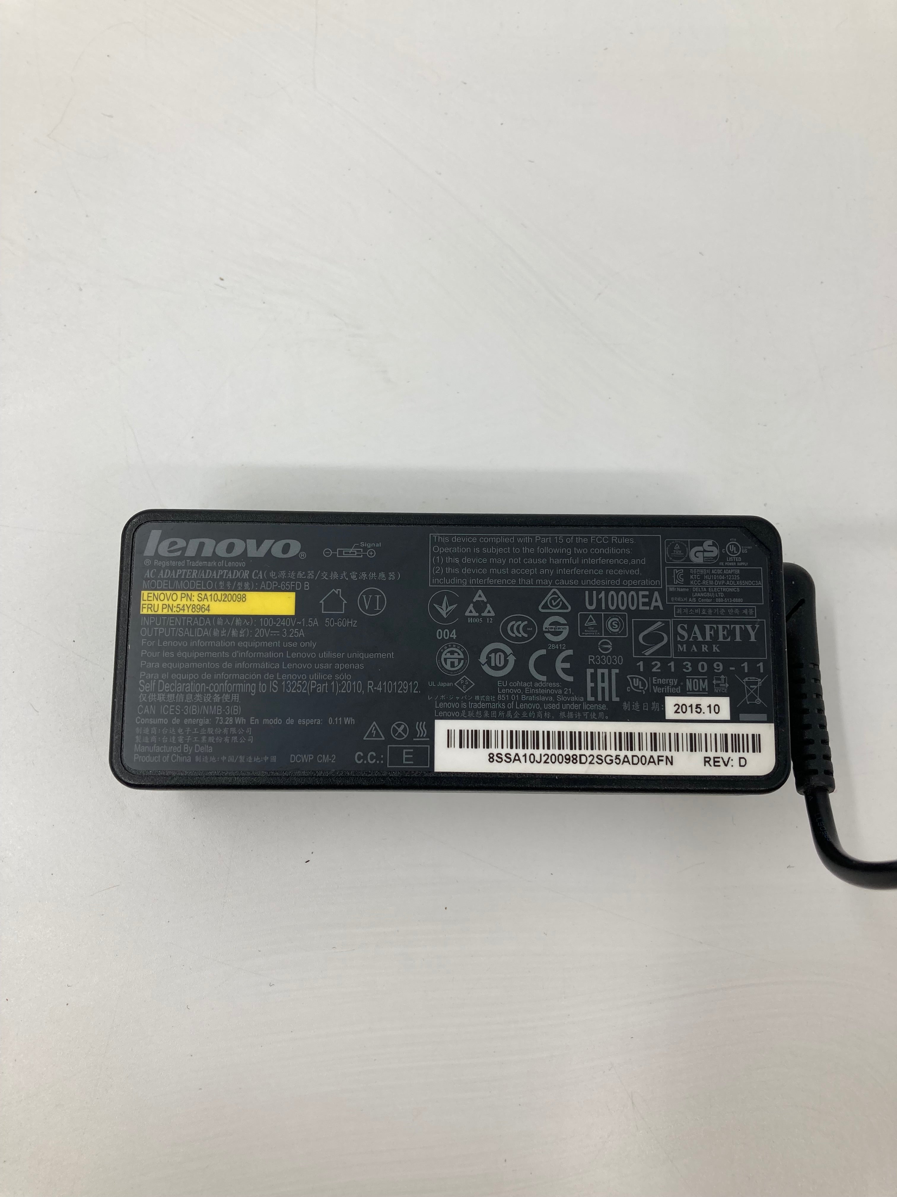 Batch x10 Lenovo Square Tip AC Adapter Charger 65W/ 135W - Black