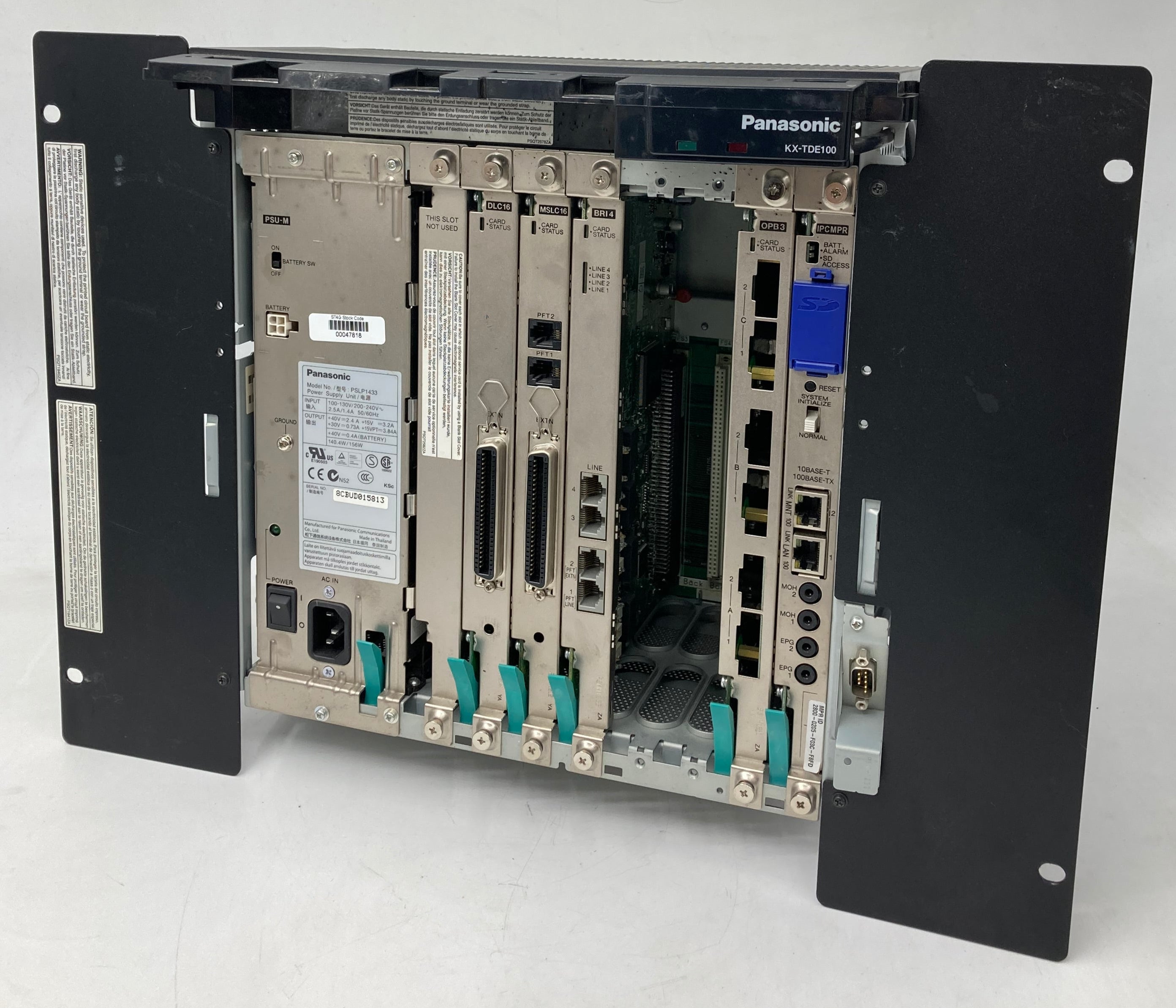 Panasonic KX-TDE100 System With DLC16, MSLC16, BRI4, OPB3, IPCMPR Cards