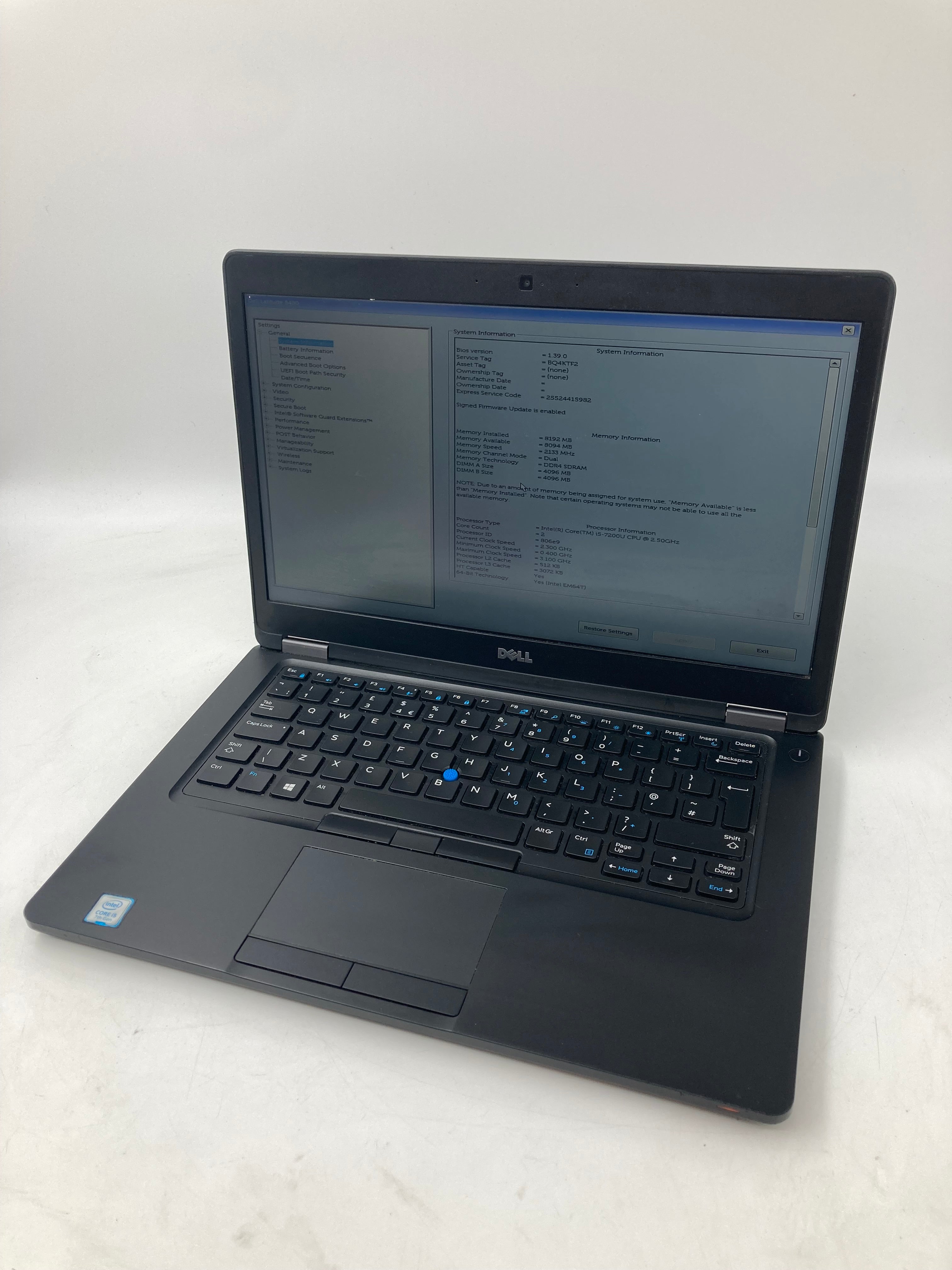 Dell Laptop Latitude 5480 14" i5 7th Gen 8GB RAM No HDD No OS