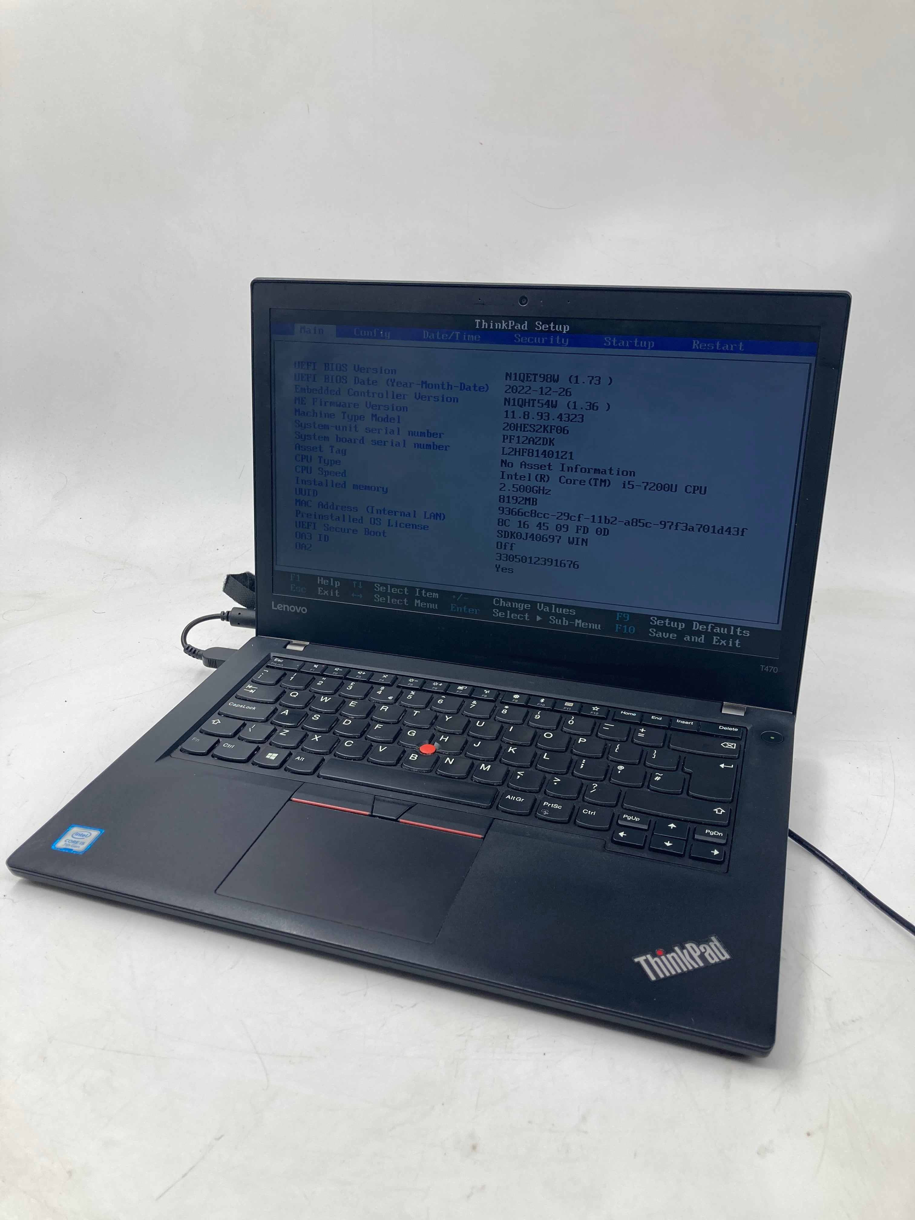 Lenovo ThinkPad T470 14" Screen i5 7th Gen 8GB RAM No SSD No OS