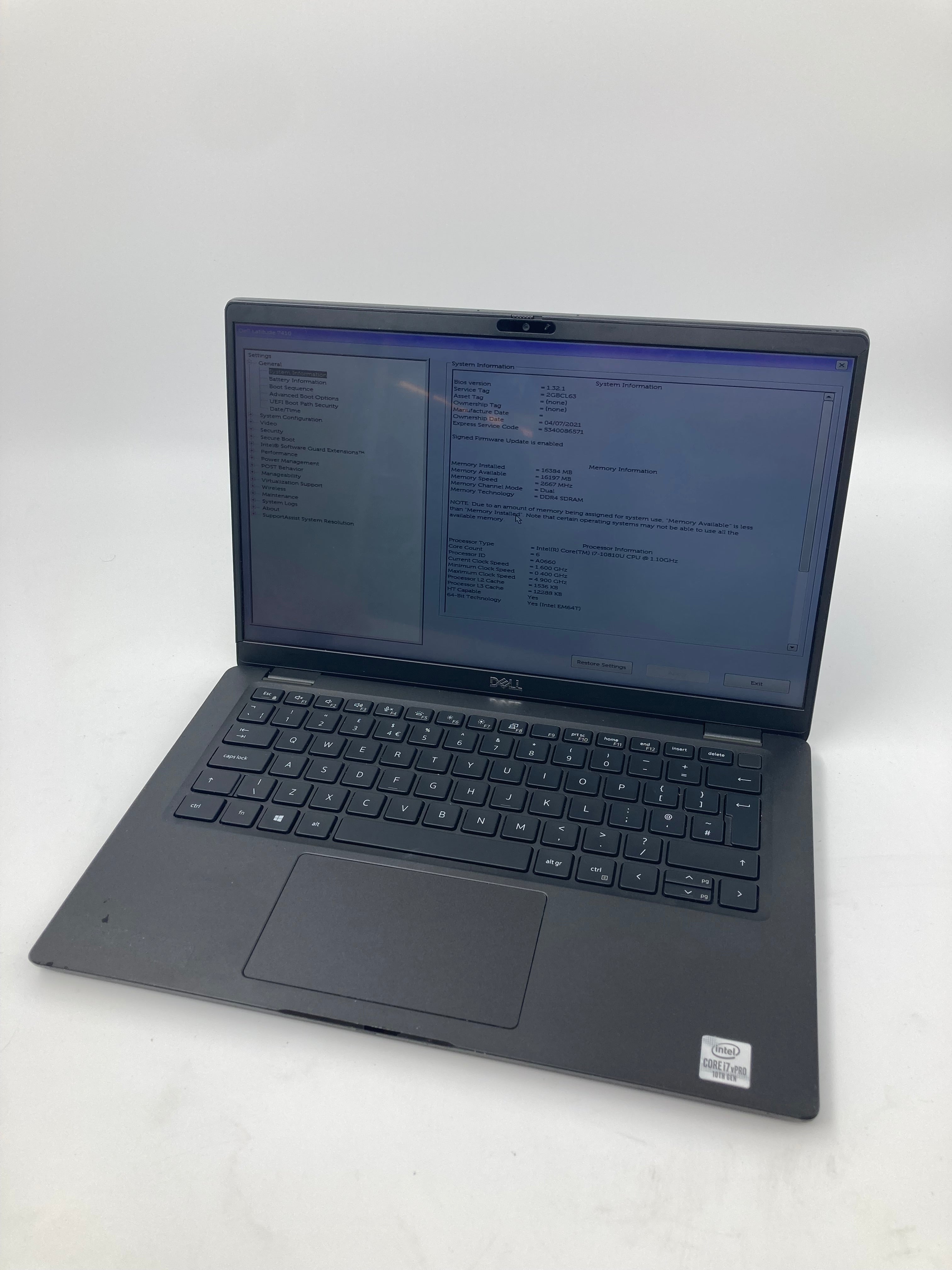 Dell Laptop Latitude 7410 14" i7 10th Gen 16GB RAM No HDD No OS #3