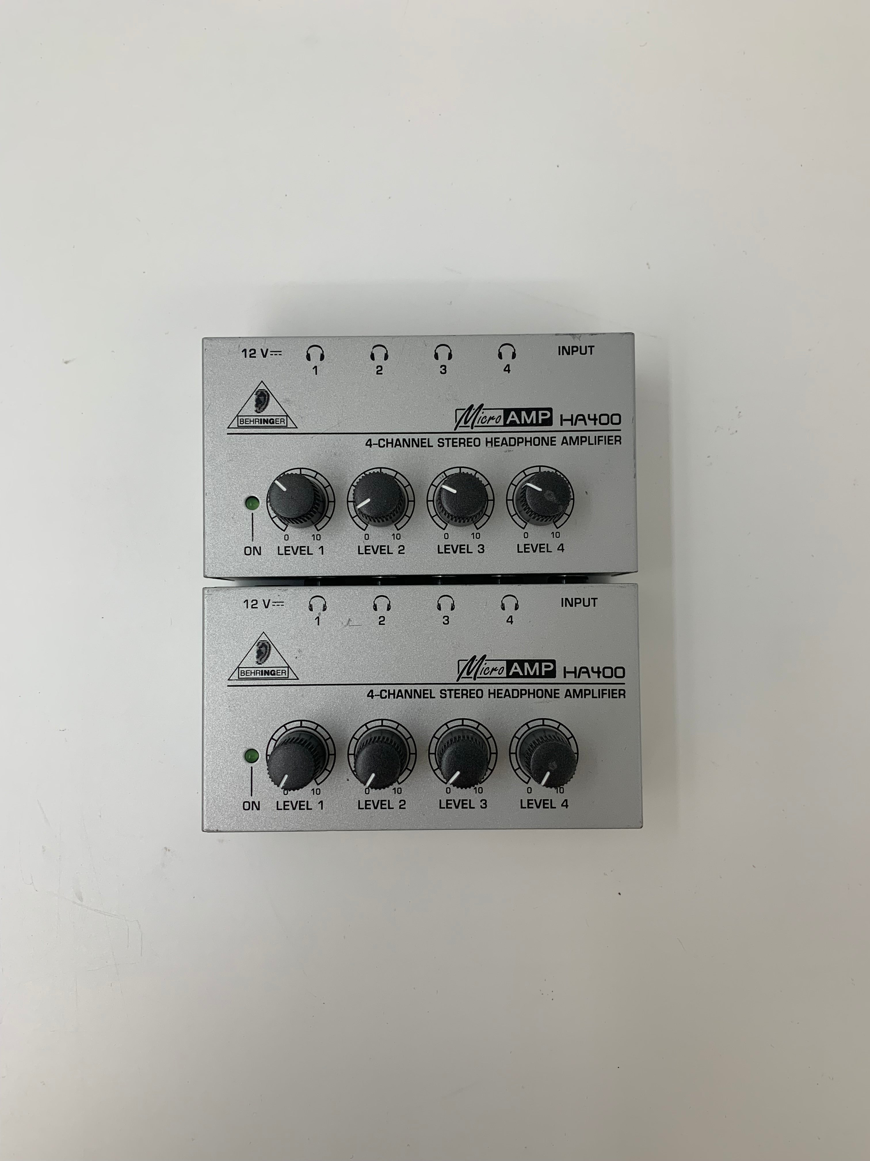 Behringer MicroAmp HA400, 4-Channel Stereo Headphone Amplifier, Lot of 2