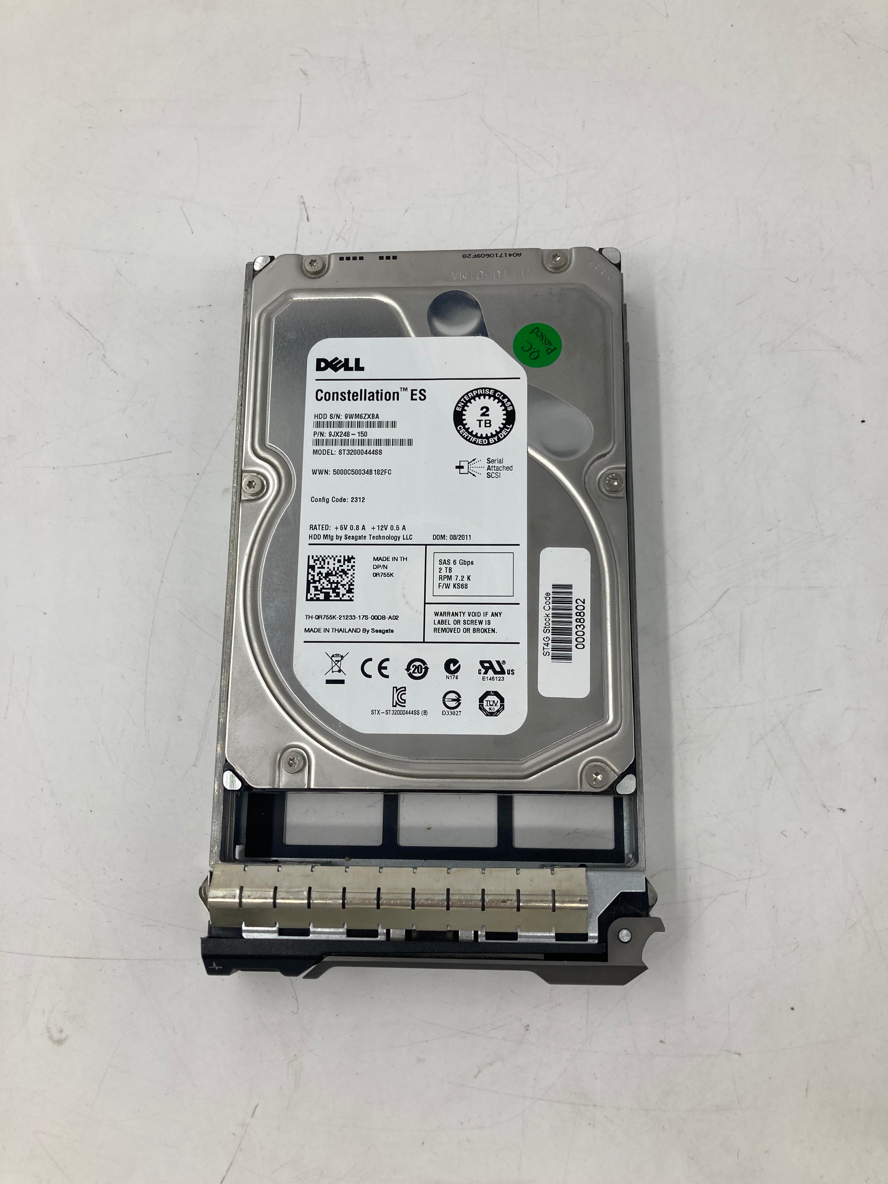 Dell HDD 3.5" SAS 2TB 7.2K RPM 6 Gbps P/N 9JX248-150 9YZ268-150 Lot Of 6