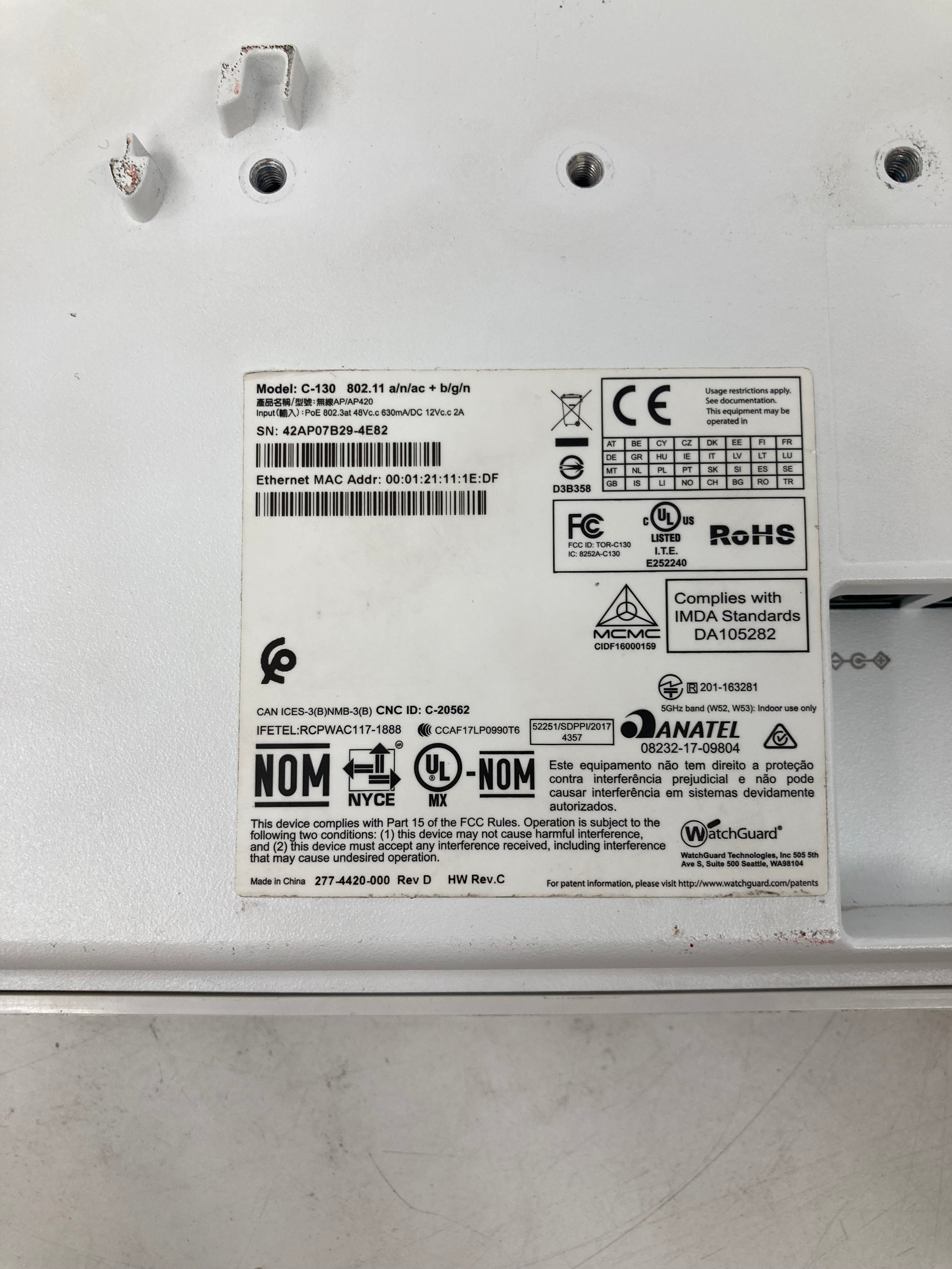 WatchGuard AP420 C-130 Wireless Access Point IEEE 802.11ac 2.44 Gbp