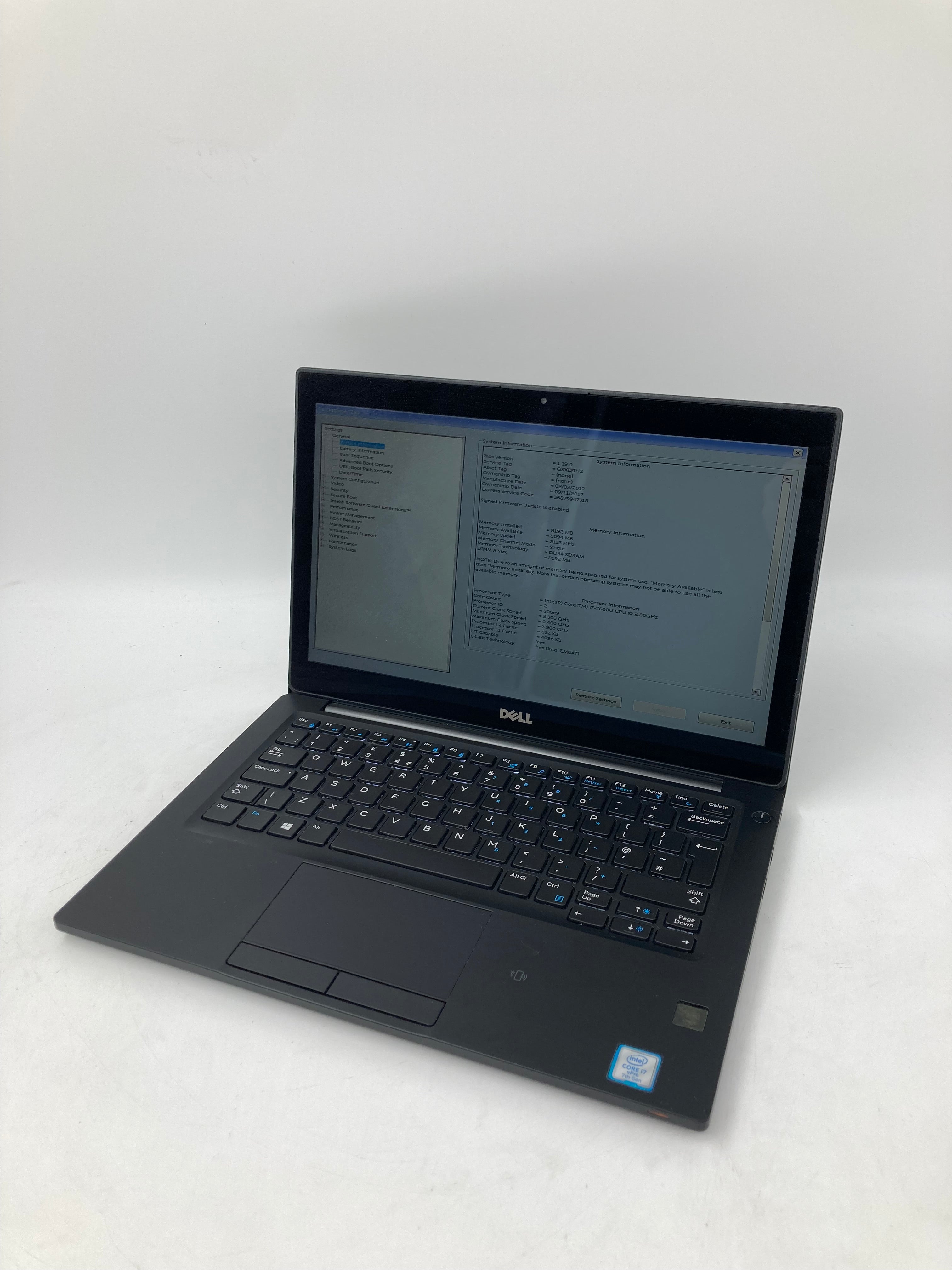 Dell Laptop Latitude 7280 12" i7 7th Gen 8GB RAM No HDD No OS *Spares*