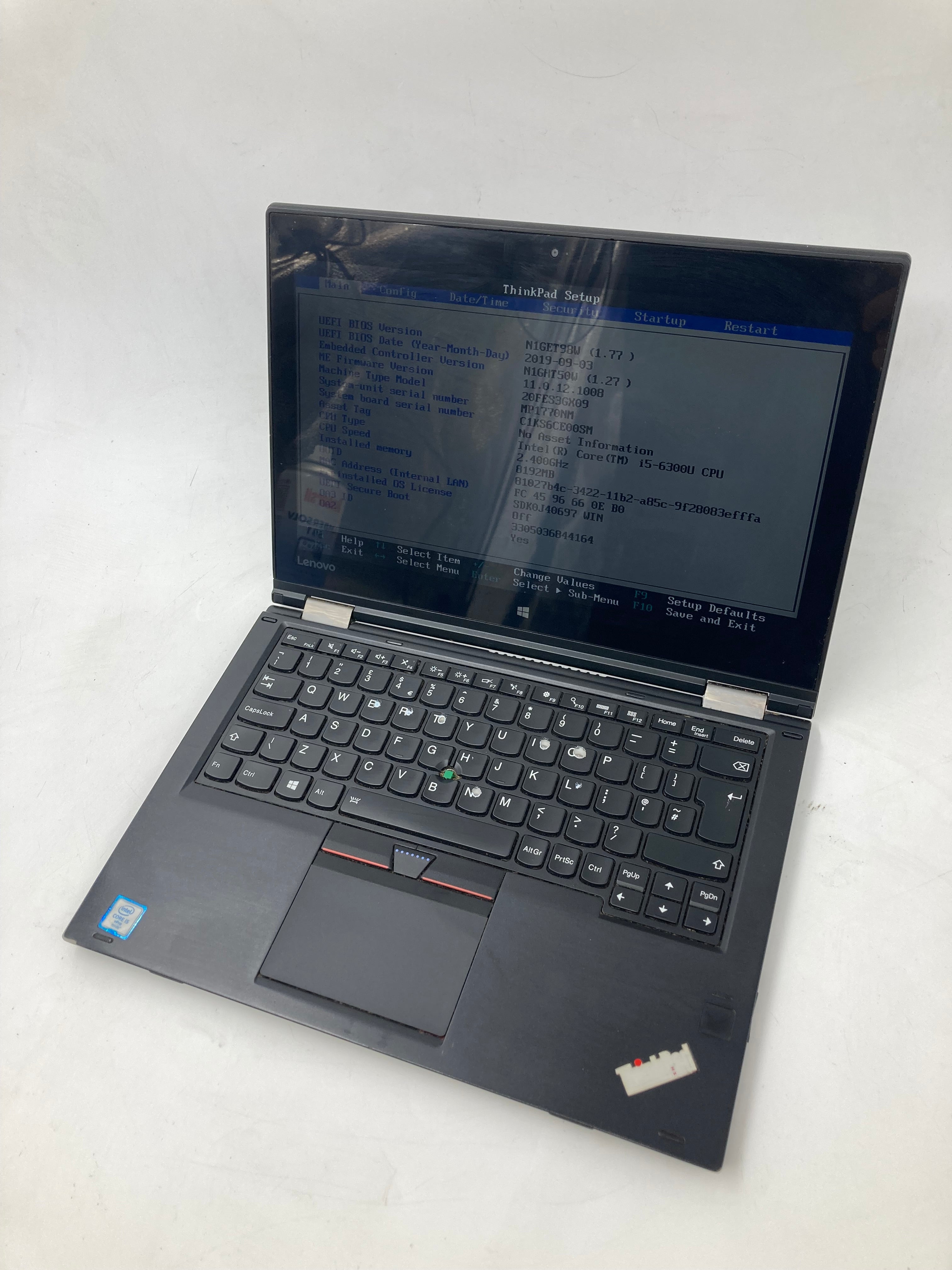 Lenovo Laptop ThinkPad Yoga 260 12.5" i5-6300U 8GB RAM No SSD No OS