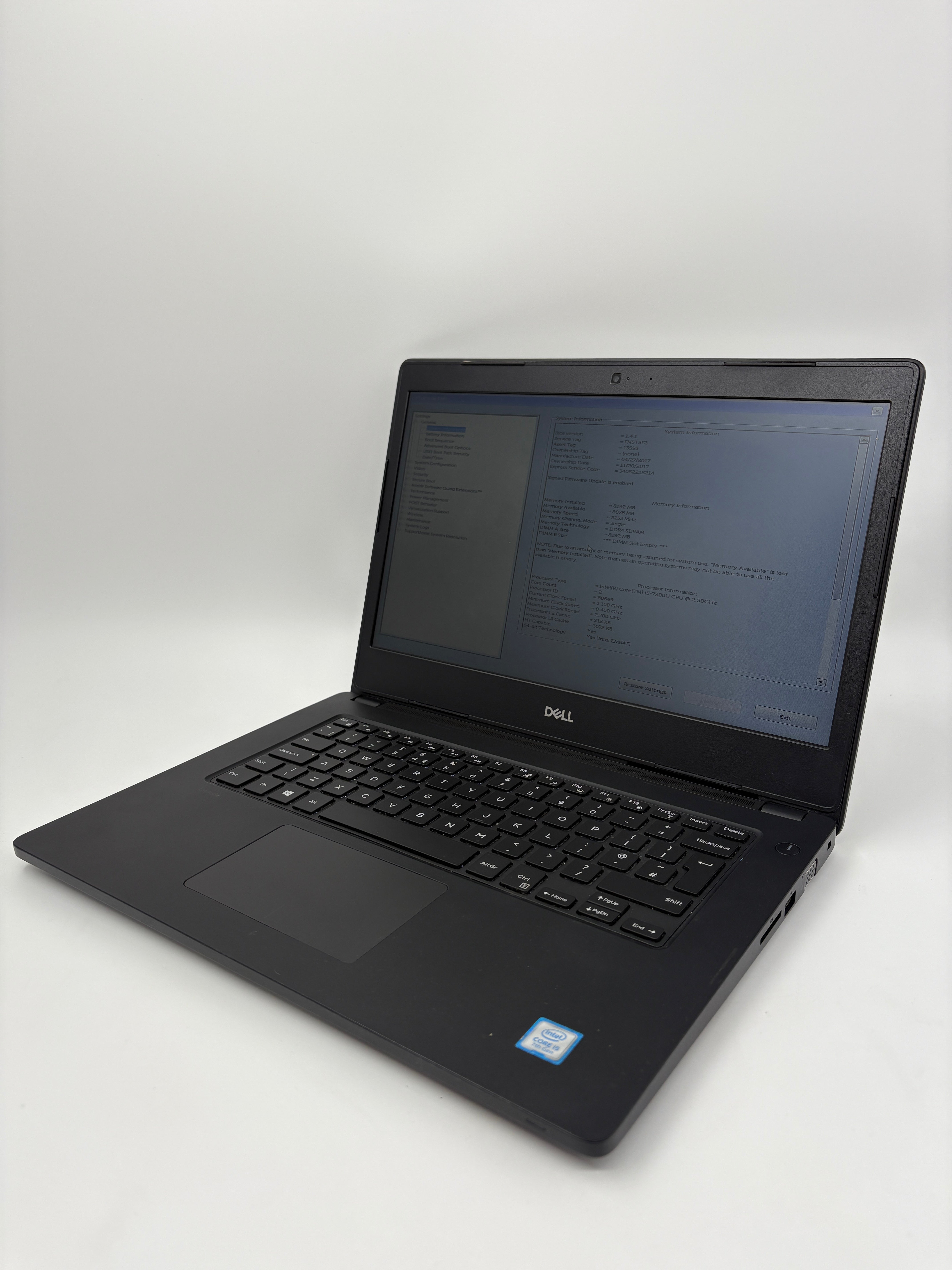 Dell Laptop Latitude 3480 i5 7th Gen 8GB RAM NO SSD NO OS