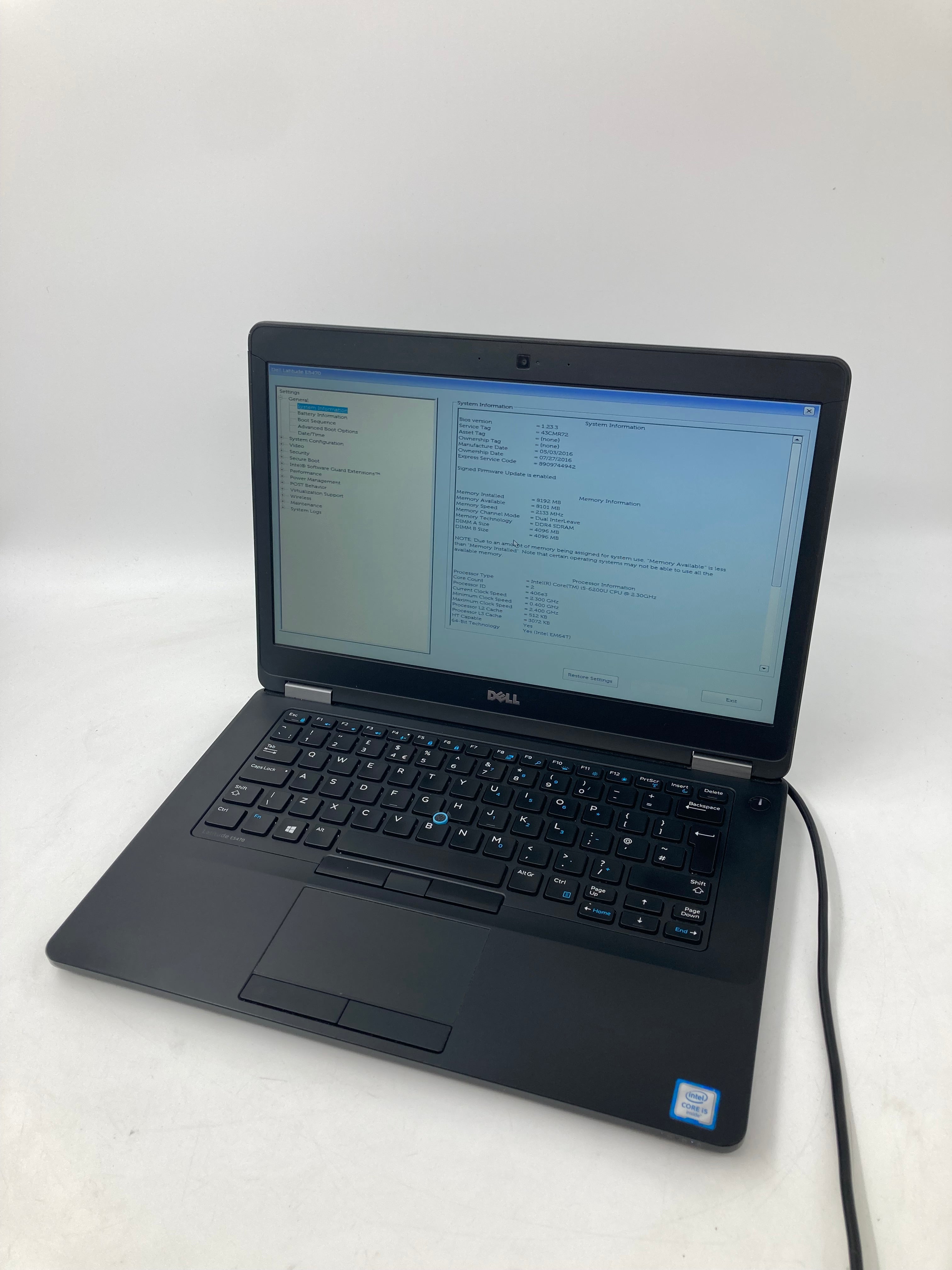 Dell Laptop Latitude E5470 14" i5 6th Gen 8GB RAM No HDD No OS